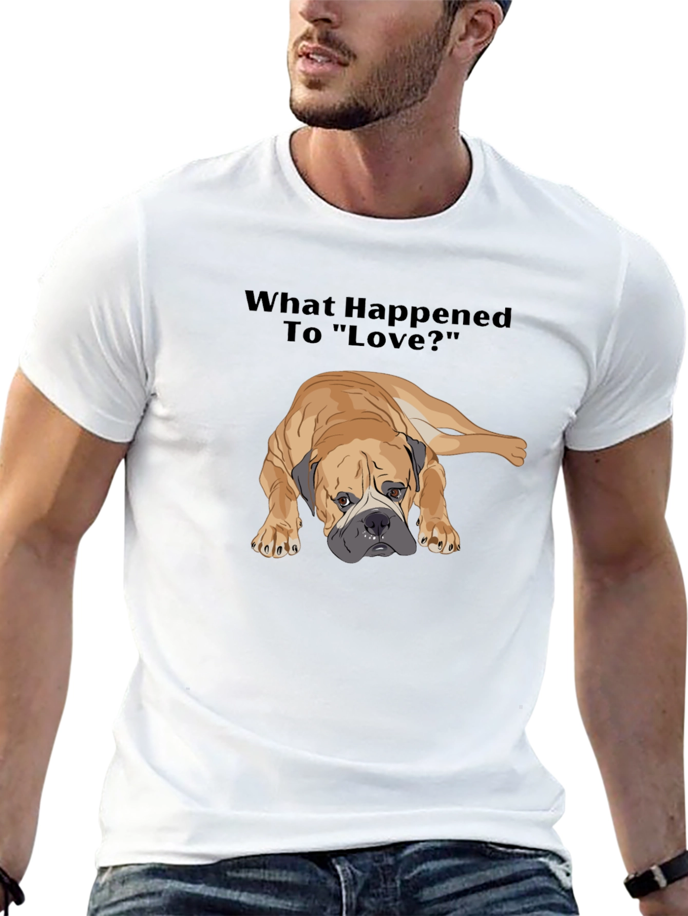 Sad Dog T-Shirt - What Happened to Love?