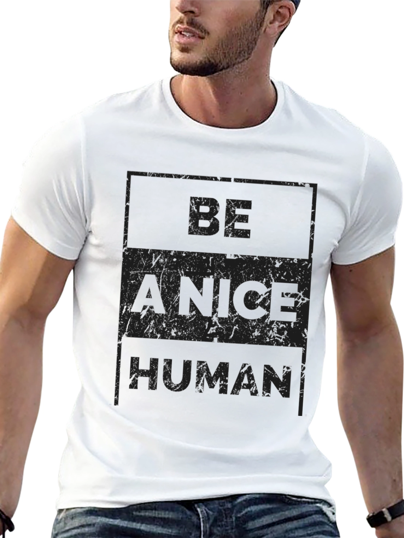 Be A Nice Human Black Graphic Tee