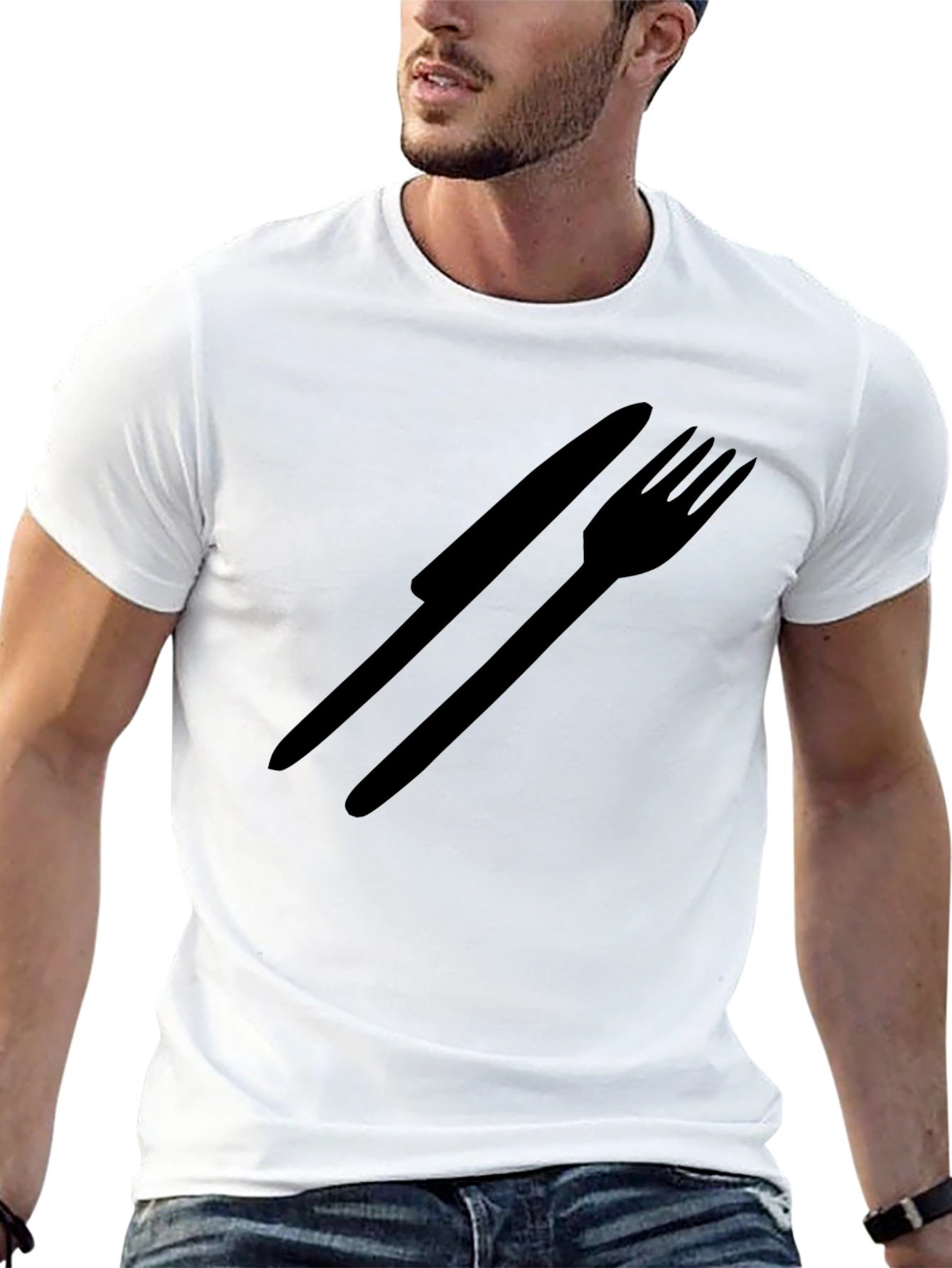Minimalist Knife and Fork Graphic Tee