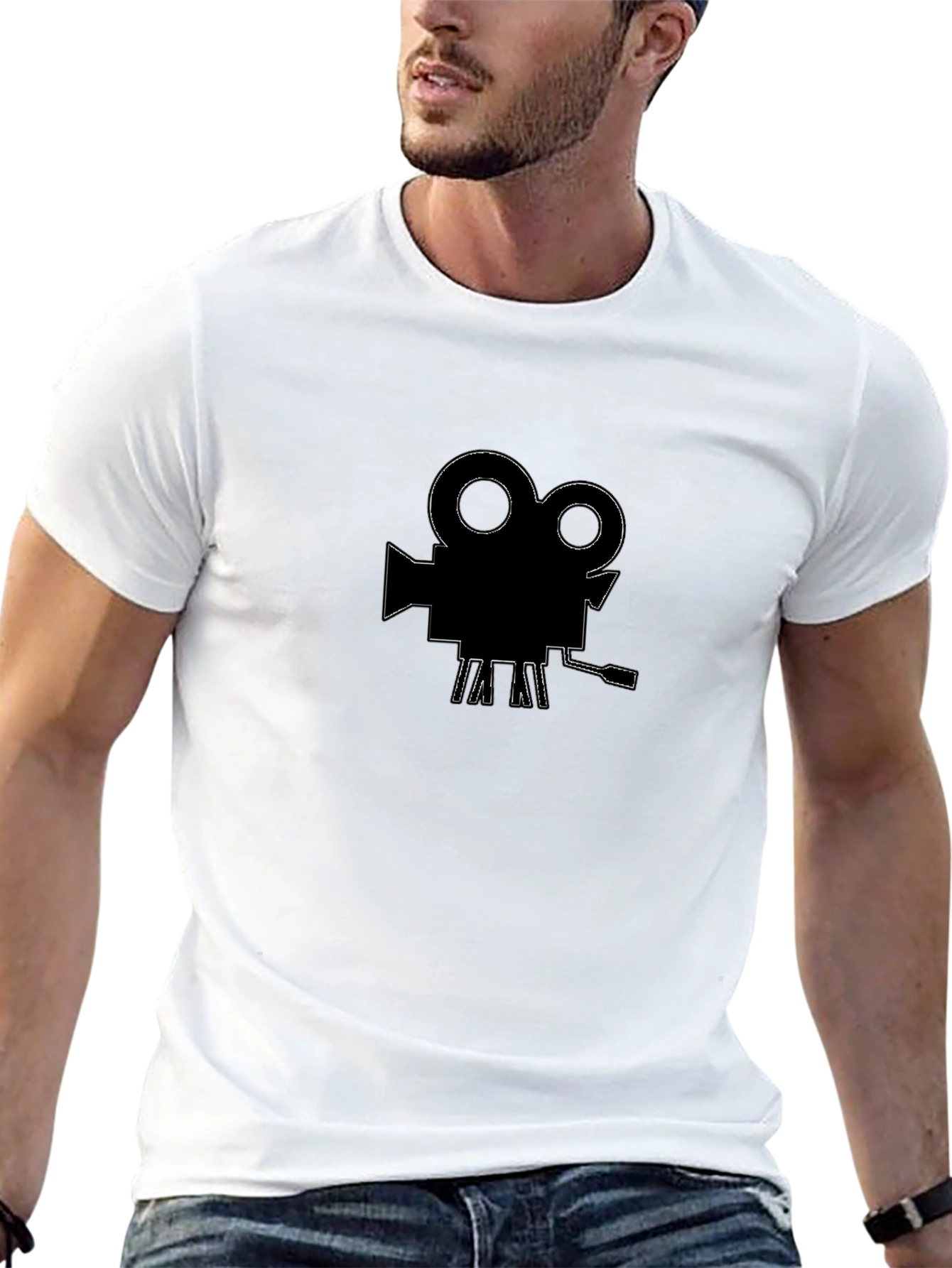 Retro Movie Camera Graphic T-Shirt
