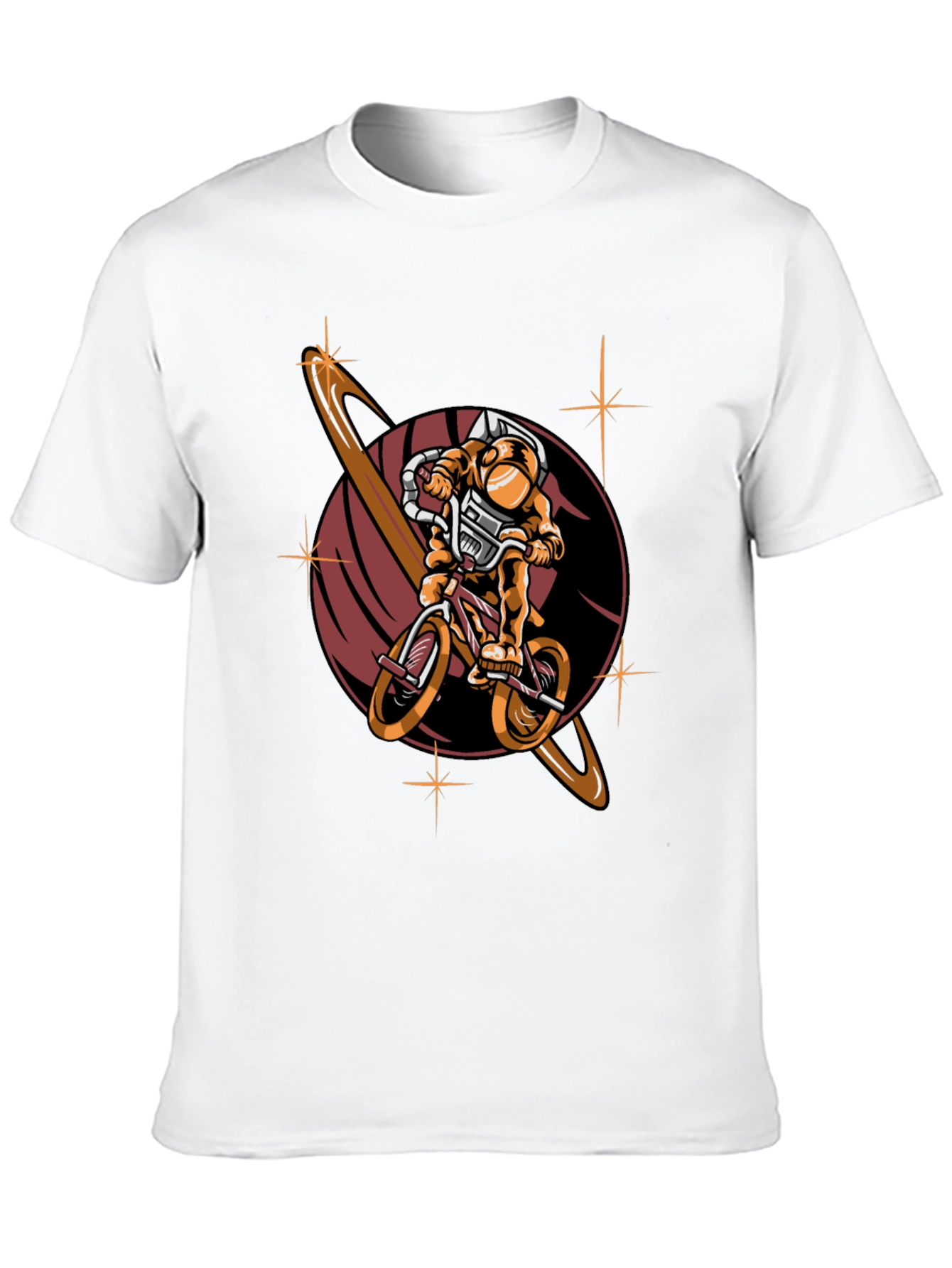 Astronaut Biking T-Shirt - Space Adventure Design
