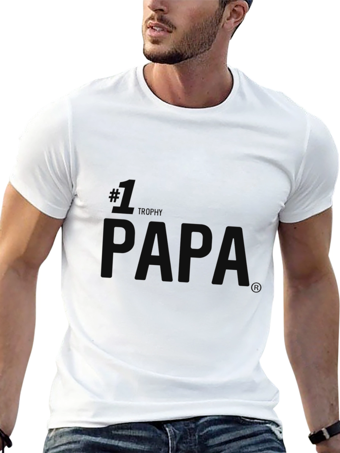 #1 Trophy Papa T-Shirt - Classic Fit Mens Tee