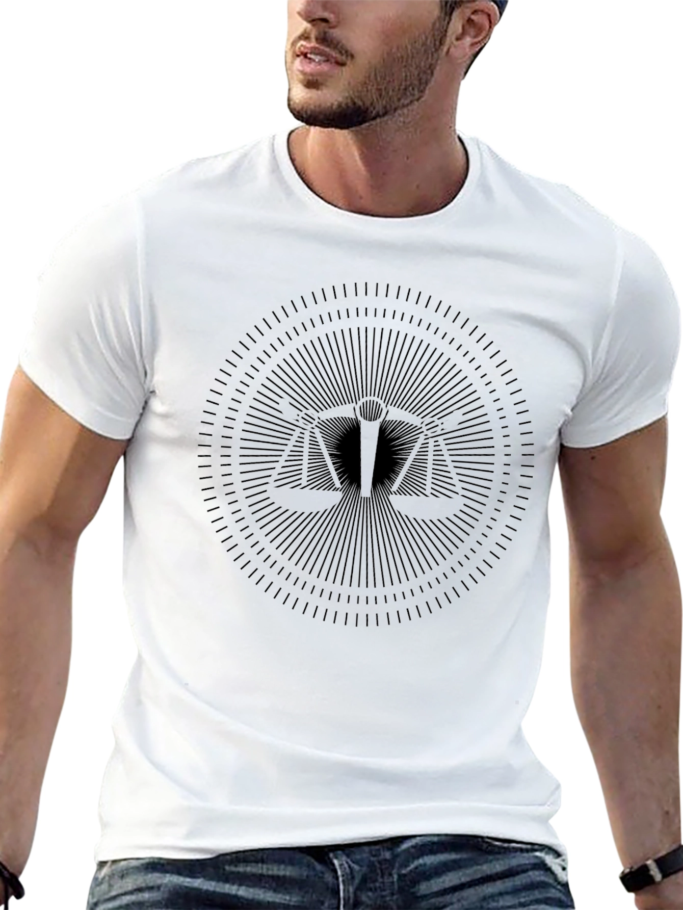 Balance Scale Graphic Black T-Shirt
