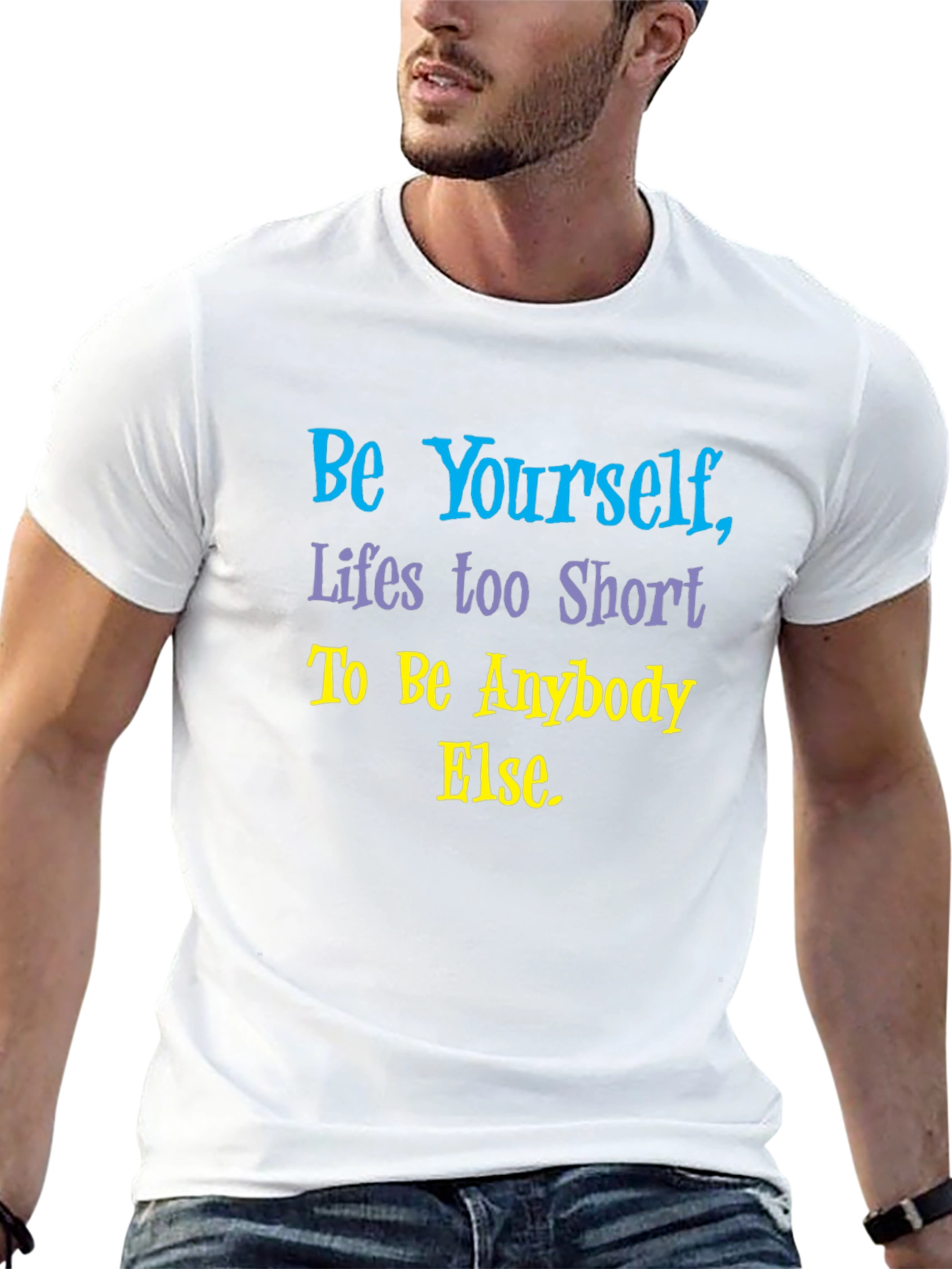 Be Yourself Graphic T-Shirt - Short Sleeve Black