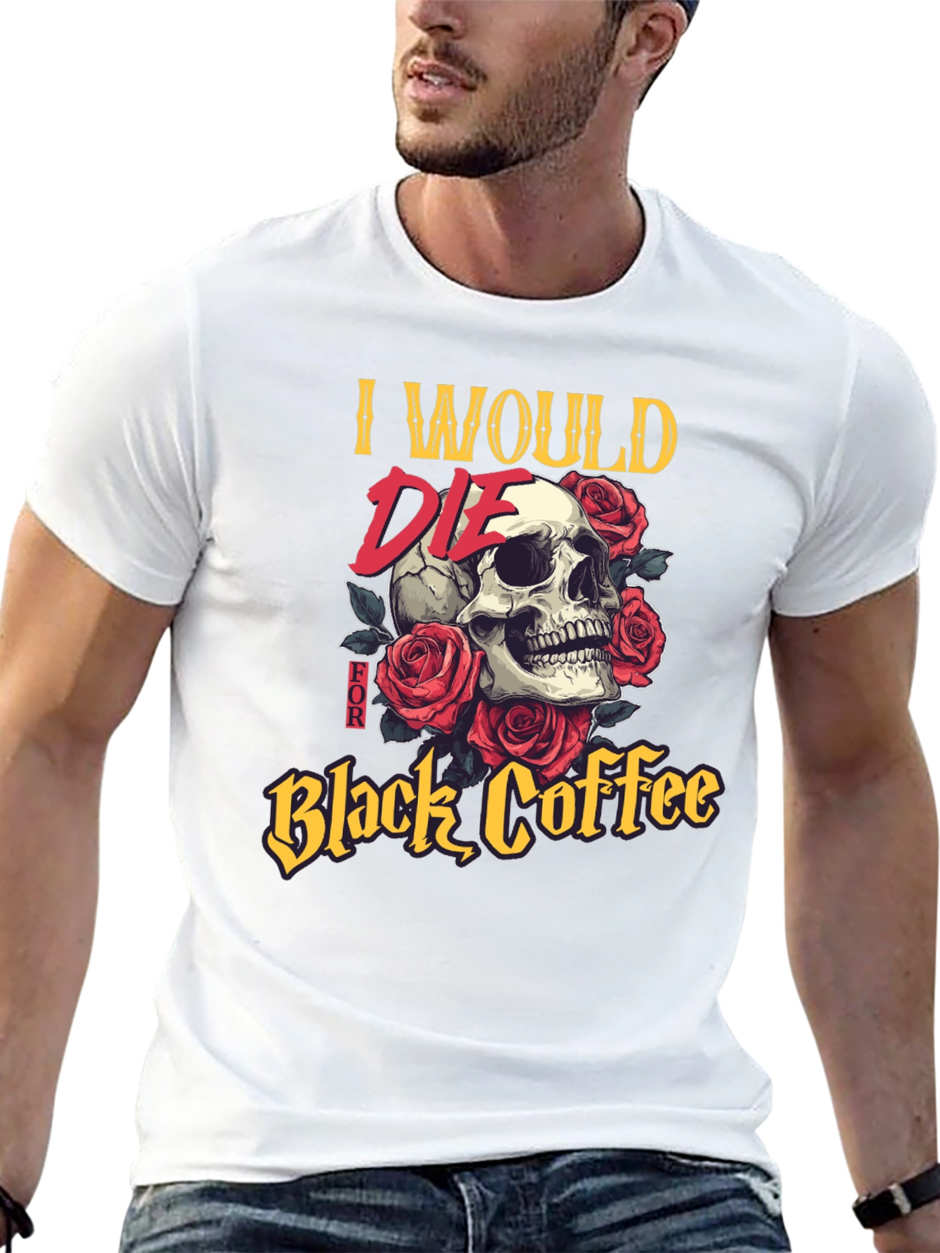 Skull & Roses Black Coffee T-Shirt