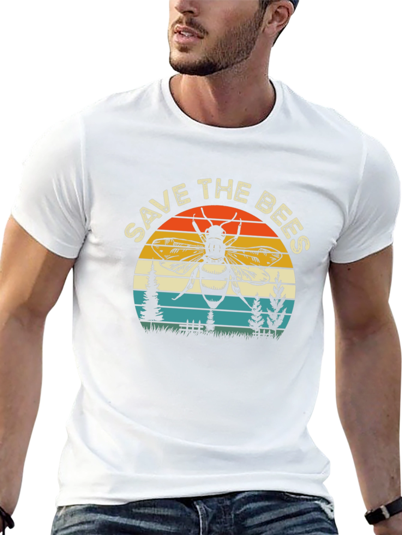 Save the Bees Graphic T-Shirt - Eco Friendly Design