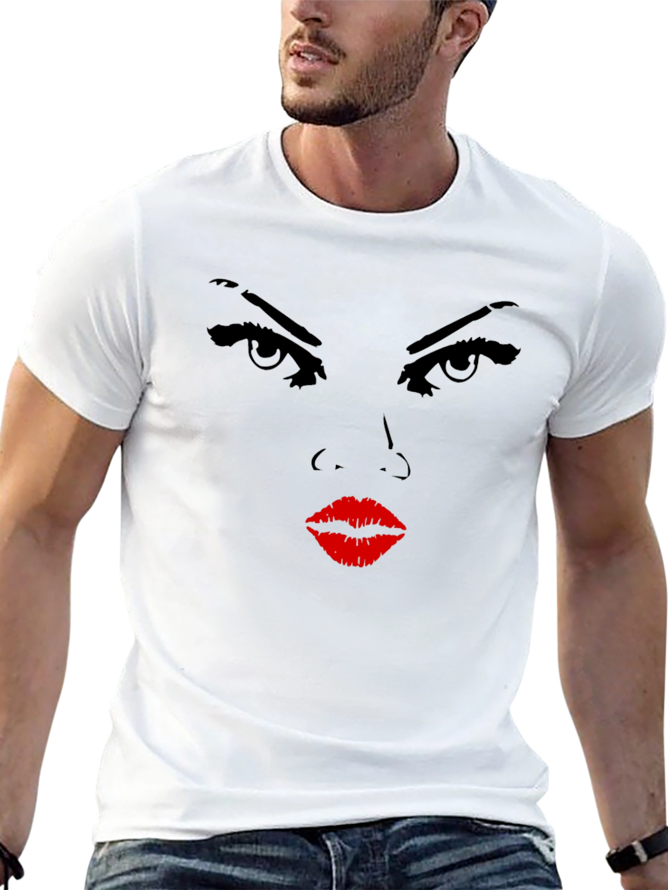 Intense Stare Graphic Black T-Shirt