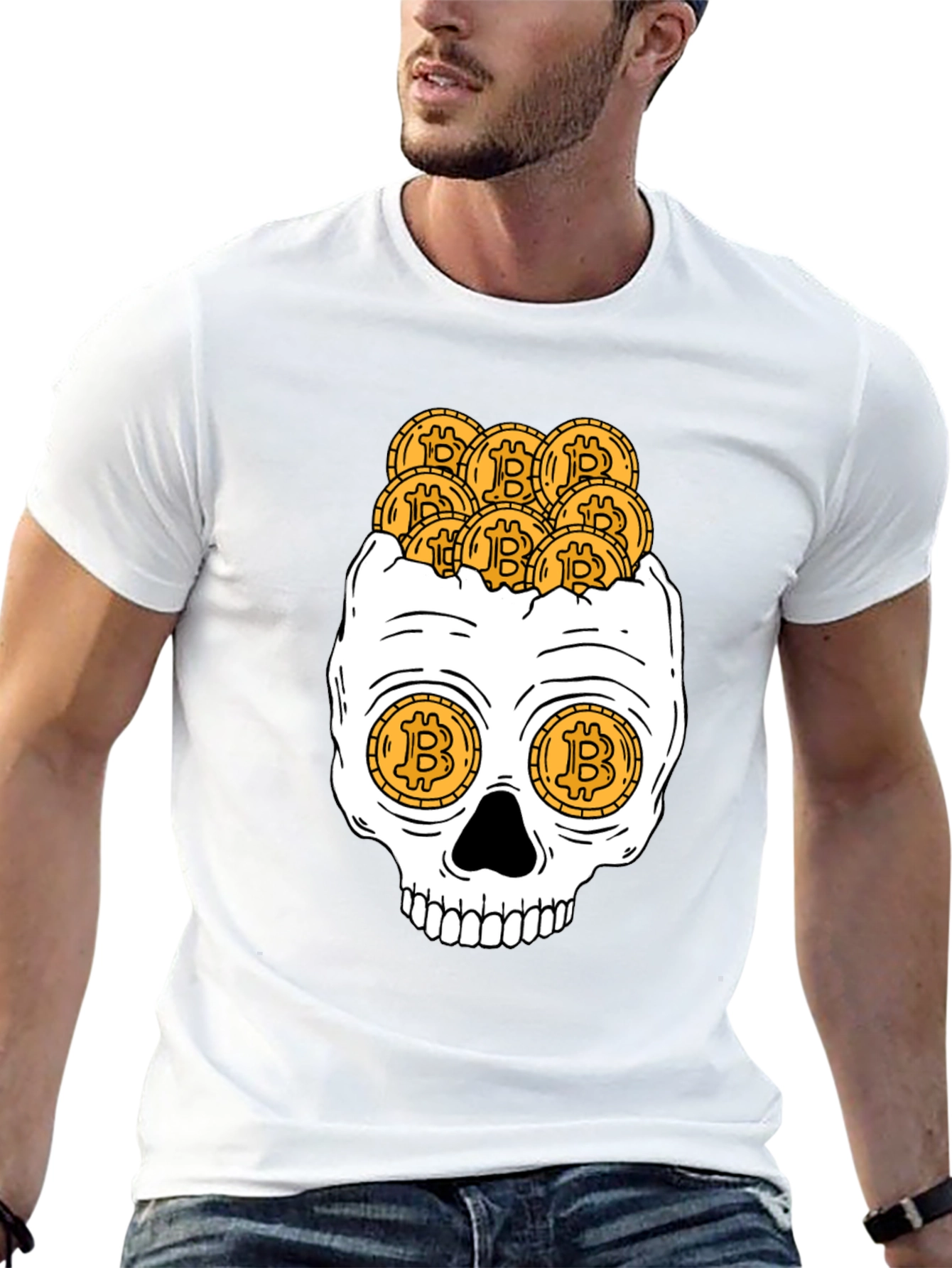 Bitcoin Skull Graphic Tee