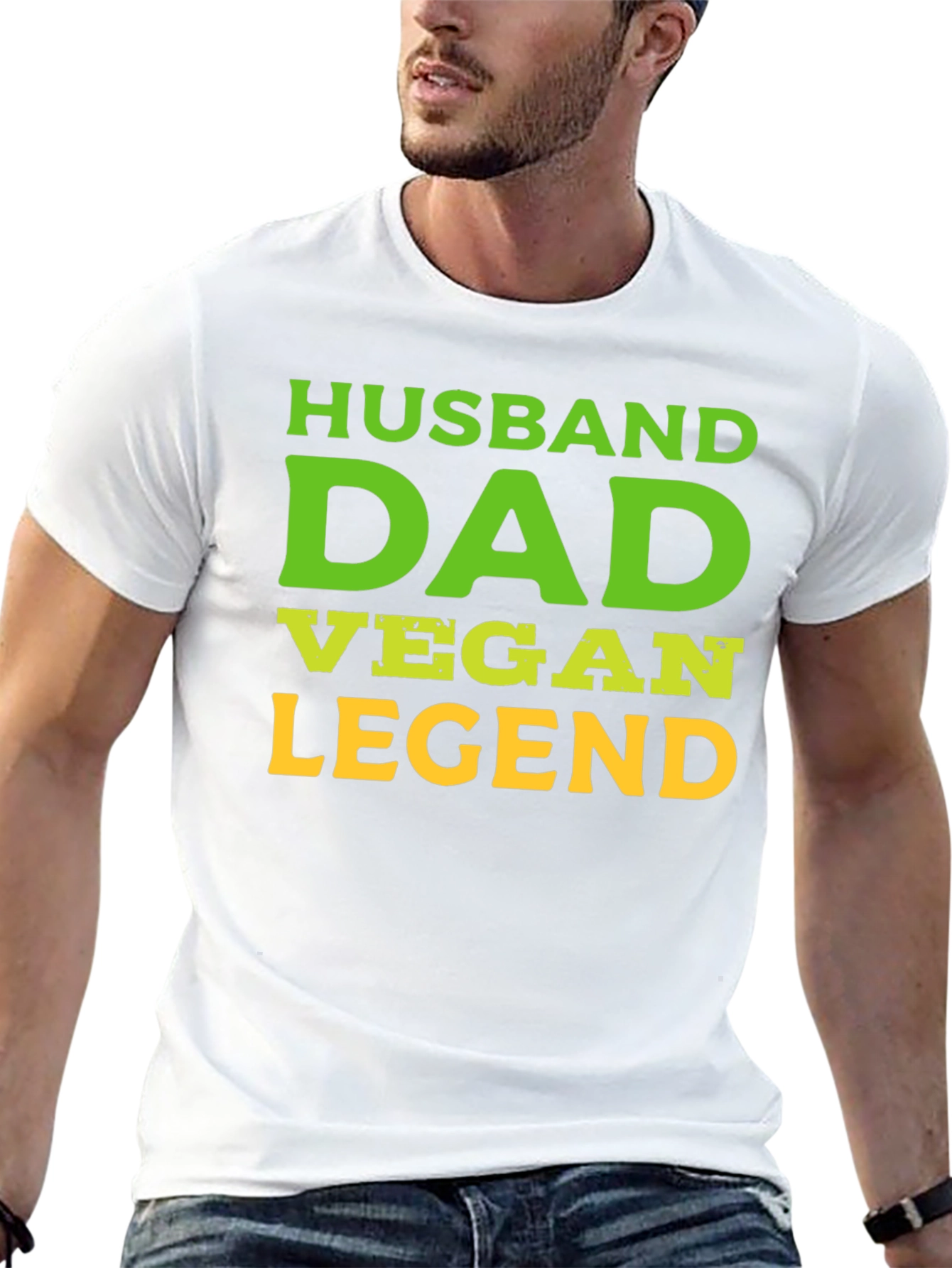 Husband Dad Vegan Legend Black Graphic Tee