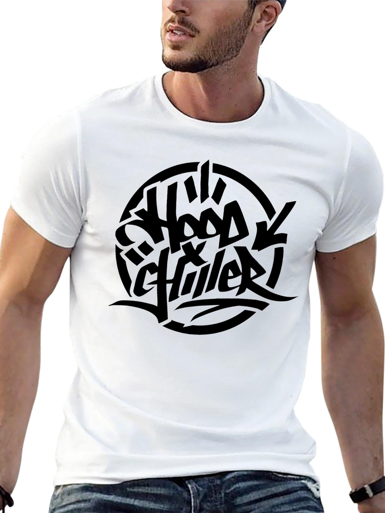 Hood Chiller Black Graphic Tee