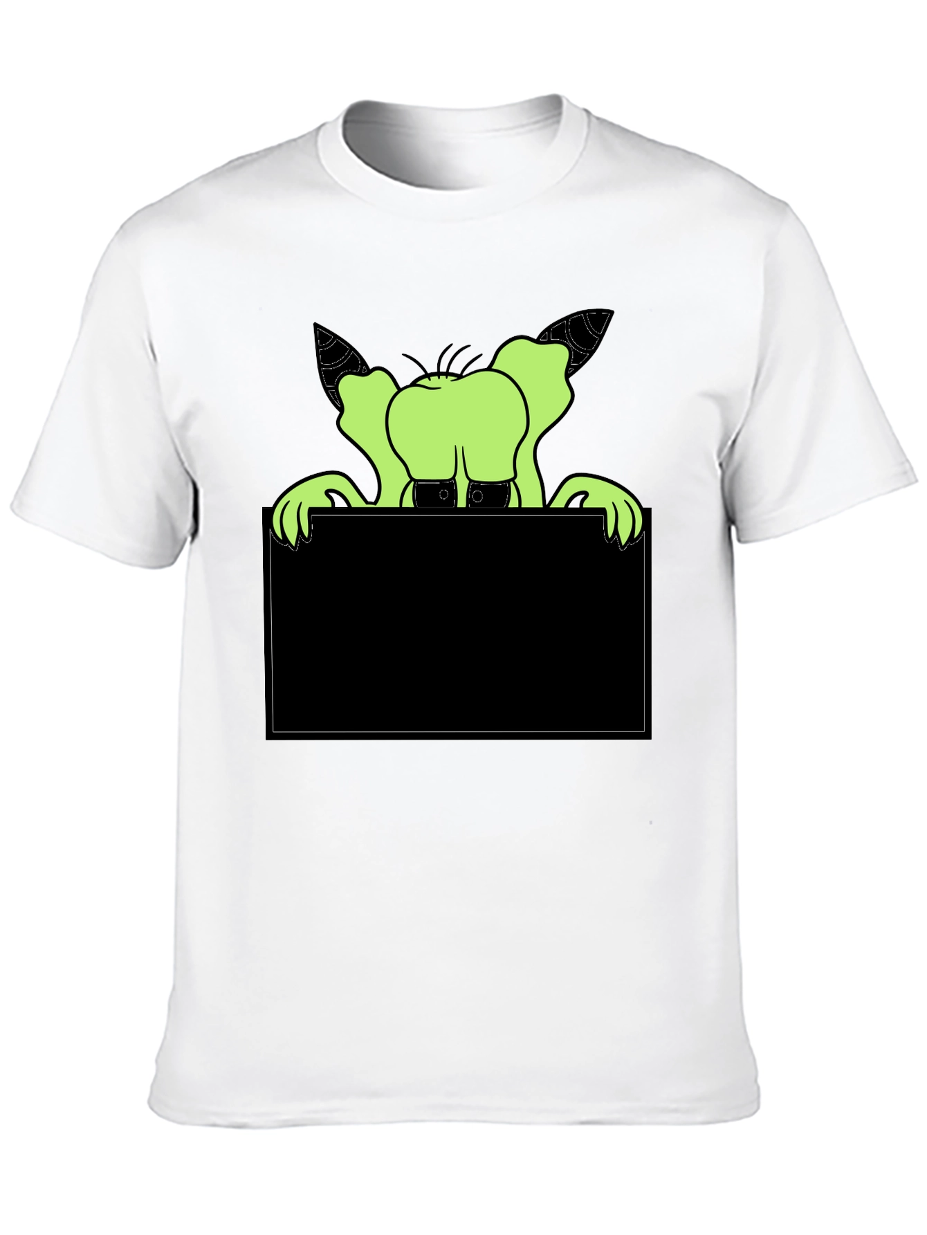 Cartoon Monster Graphic Tee - Unisex Black T-Shirt
