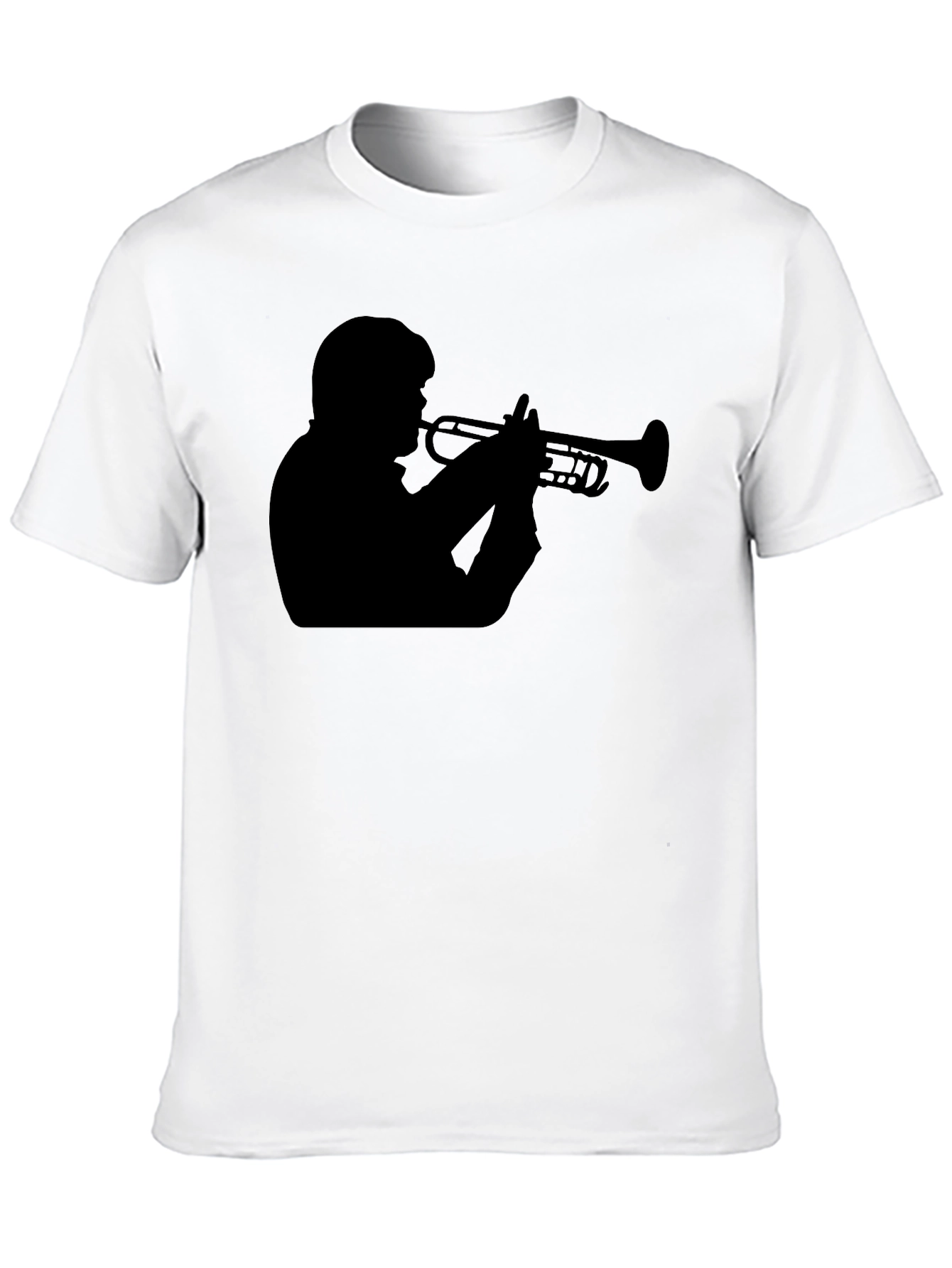 Trumpet Player Graphic Tee - Black Cotton T-Shirt