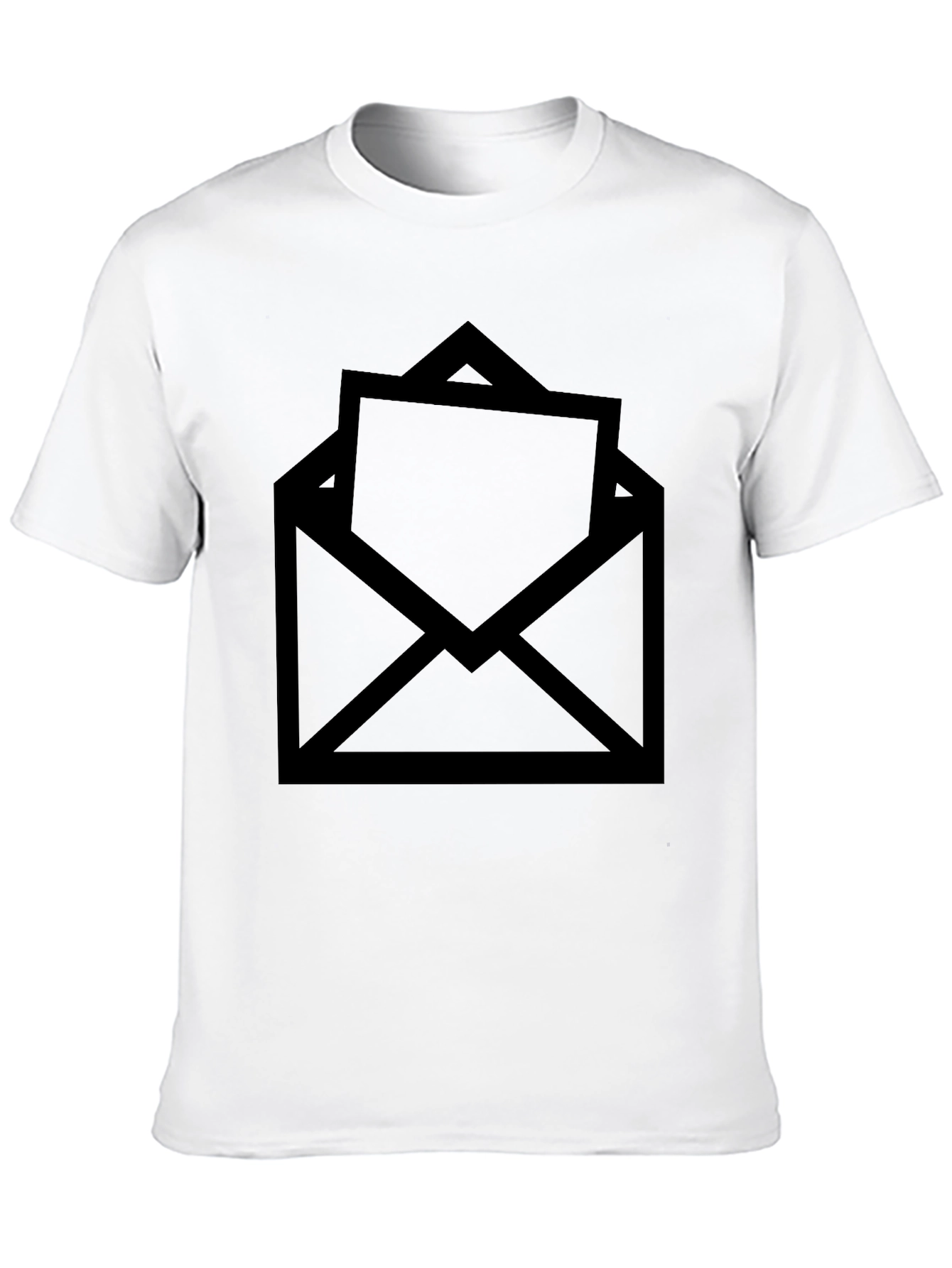 Black Graphic Tee - Open Envelope Design