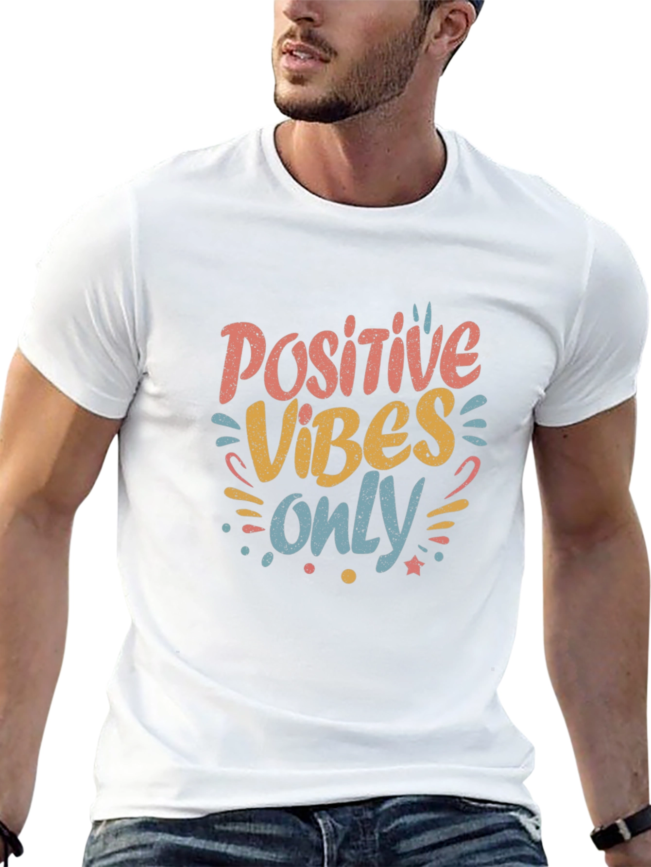 Positive Vibes Only Graphic Tee - Black