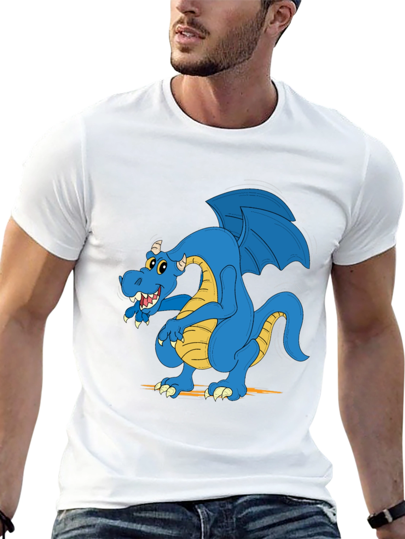 Blue Dragon Graphic Tee - Mens Black T-Shirt