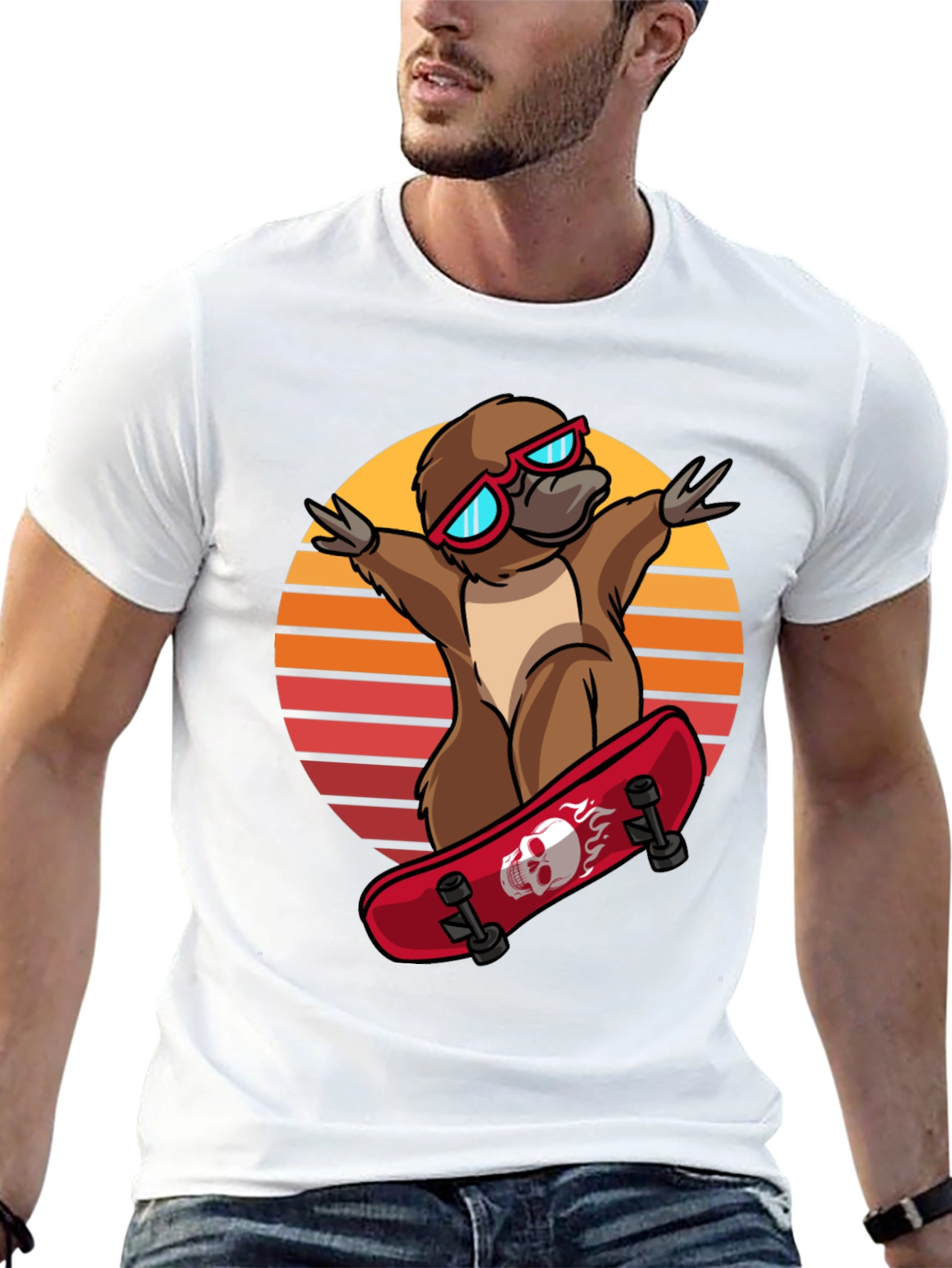 Cool Platypus Skateboarder T-Shirt