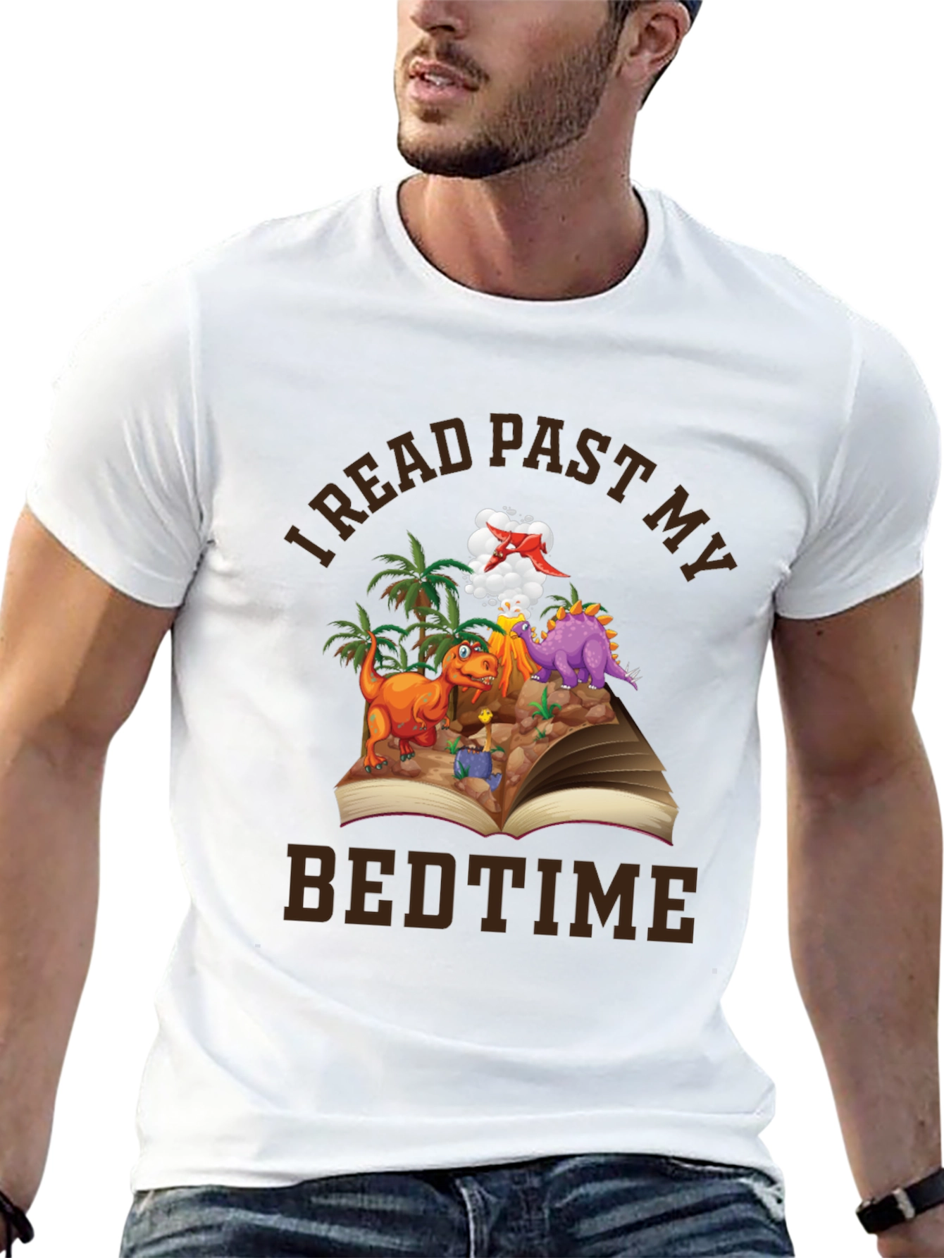 I Read Past My Bedtime Dinosaur Graphic Tee