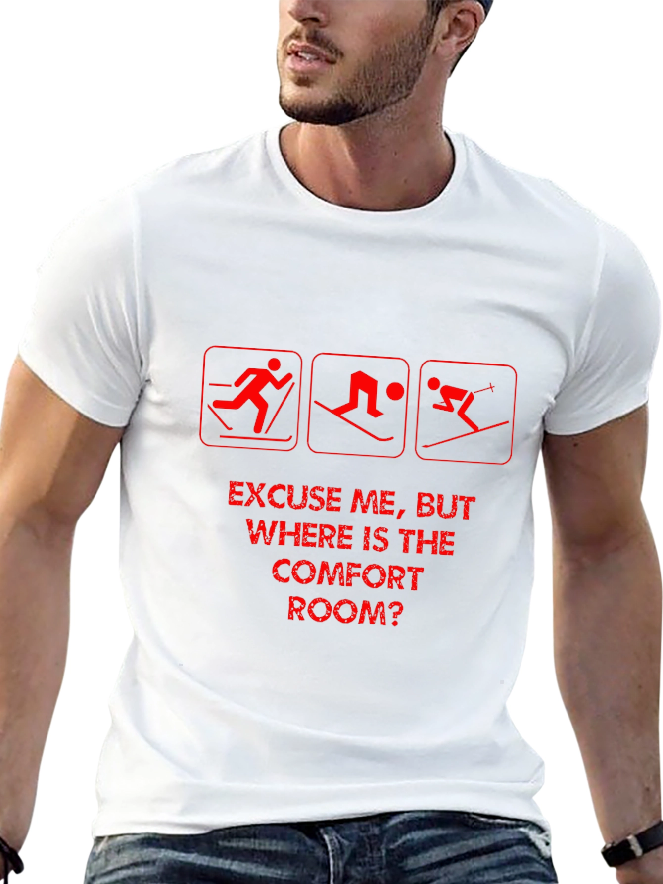 Funny Skiing T-Shirt - Comfort Room Humor