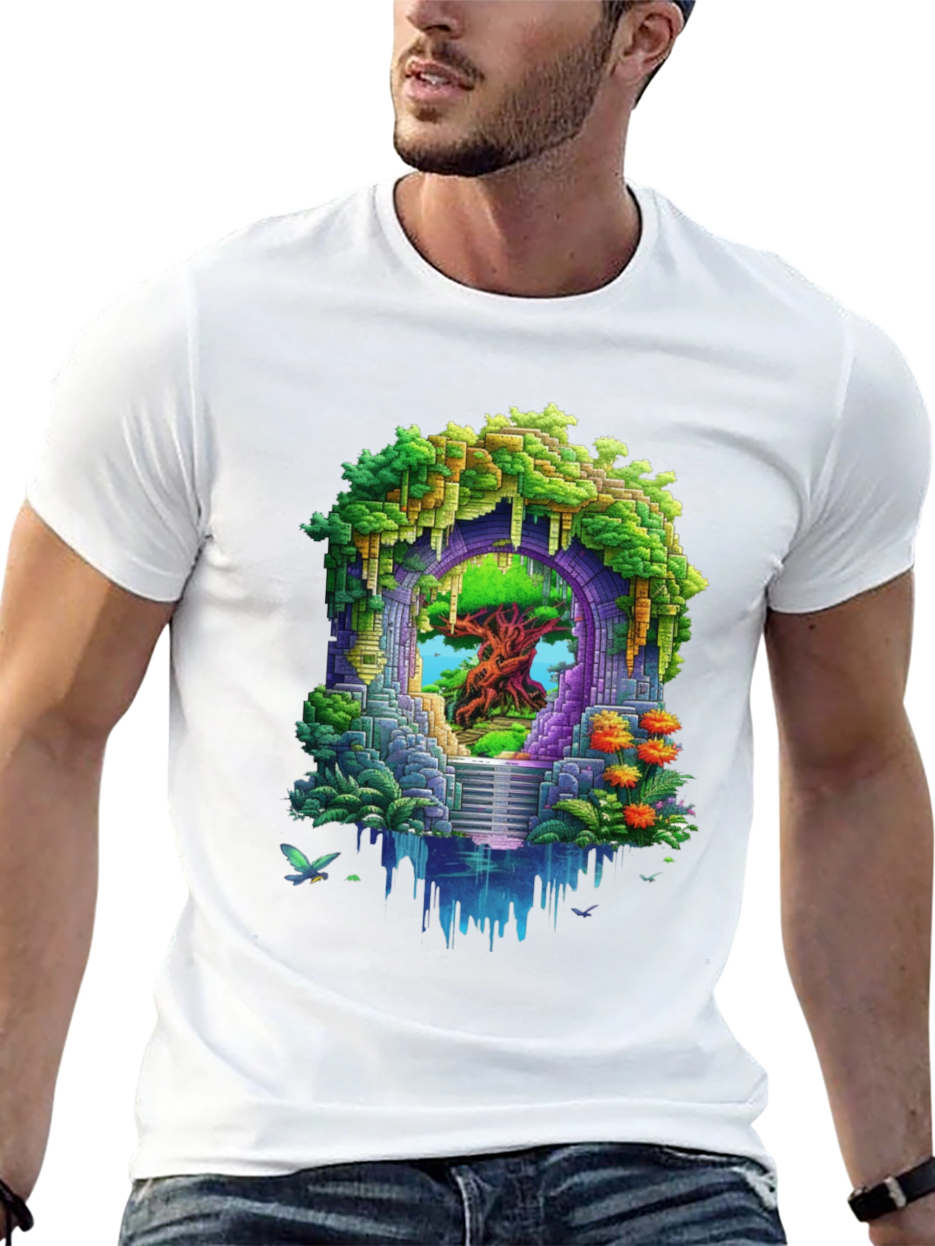 Enchanted Portal Graphic Tee - Nature Inspired Design