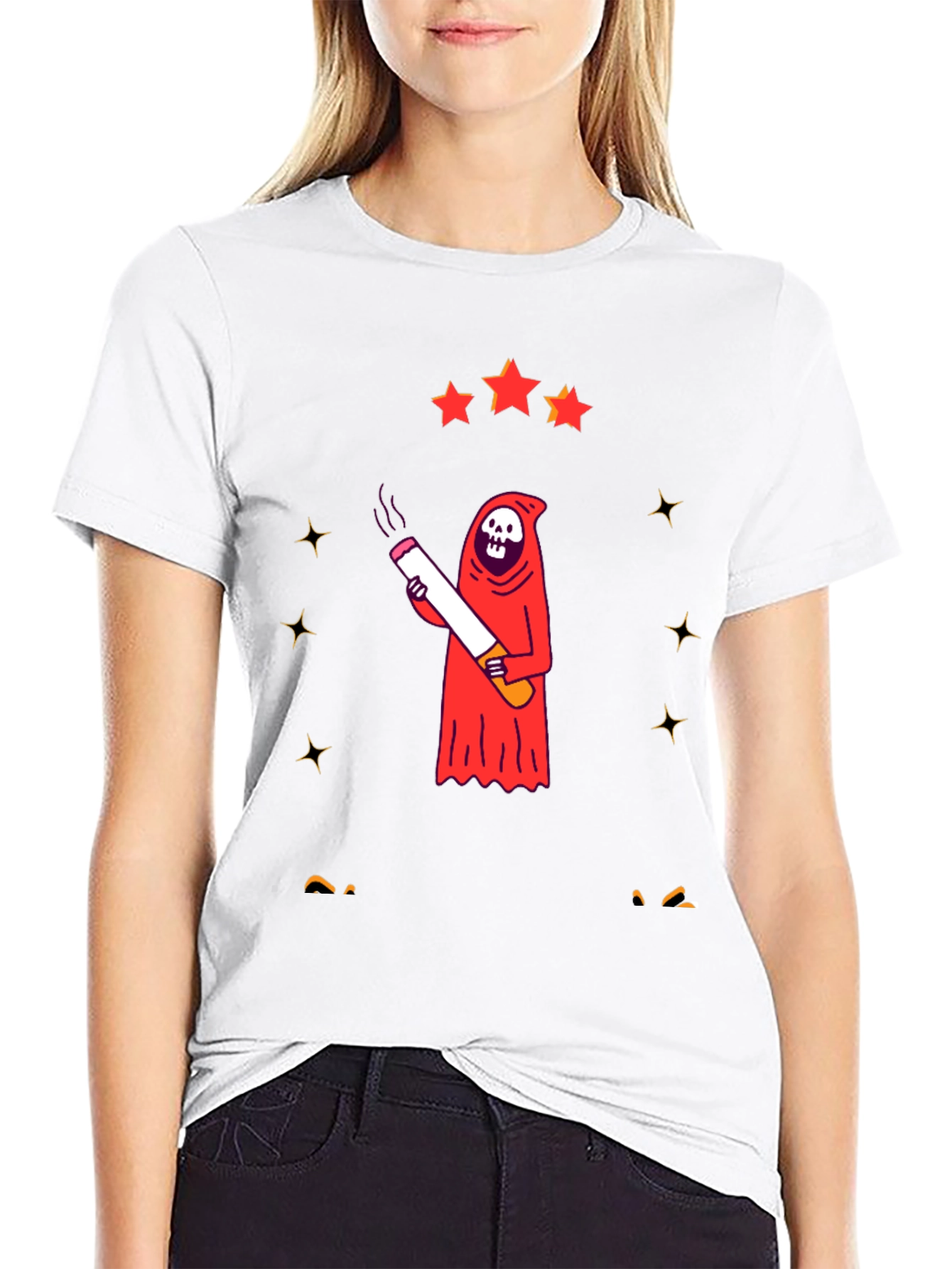 Smoking Grim Reaper Graphic T-Shirt - Unisex