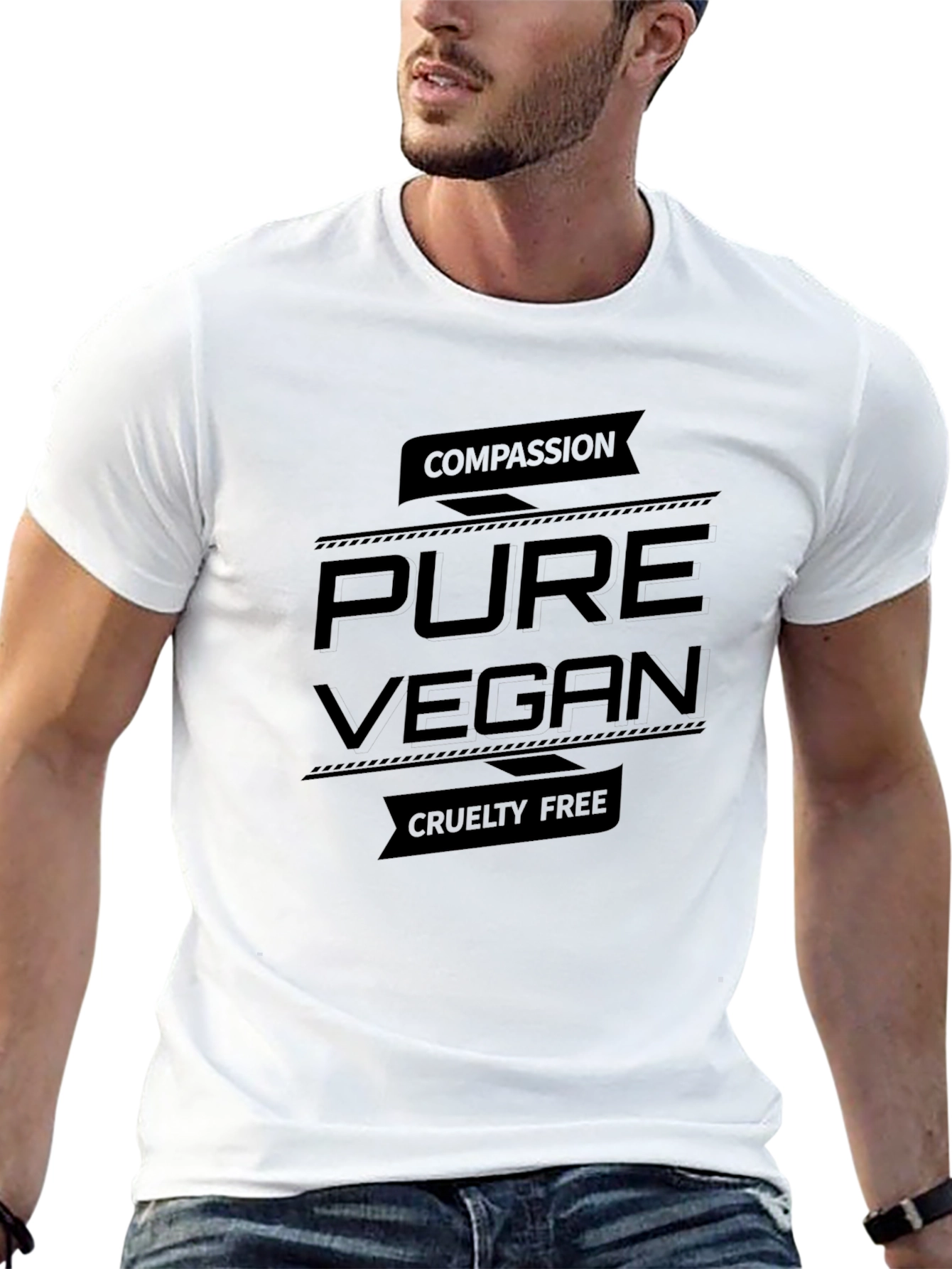 Pure Vegan Compassion Tee - Cruelty-Free Statement Shirt