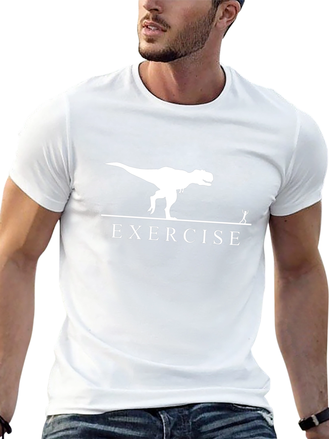 Funny Exercise T-Rex Graphic Tee