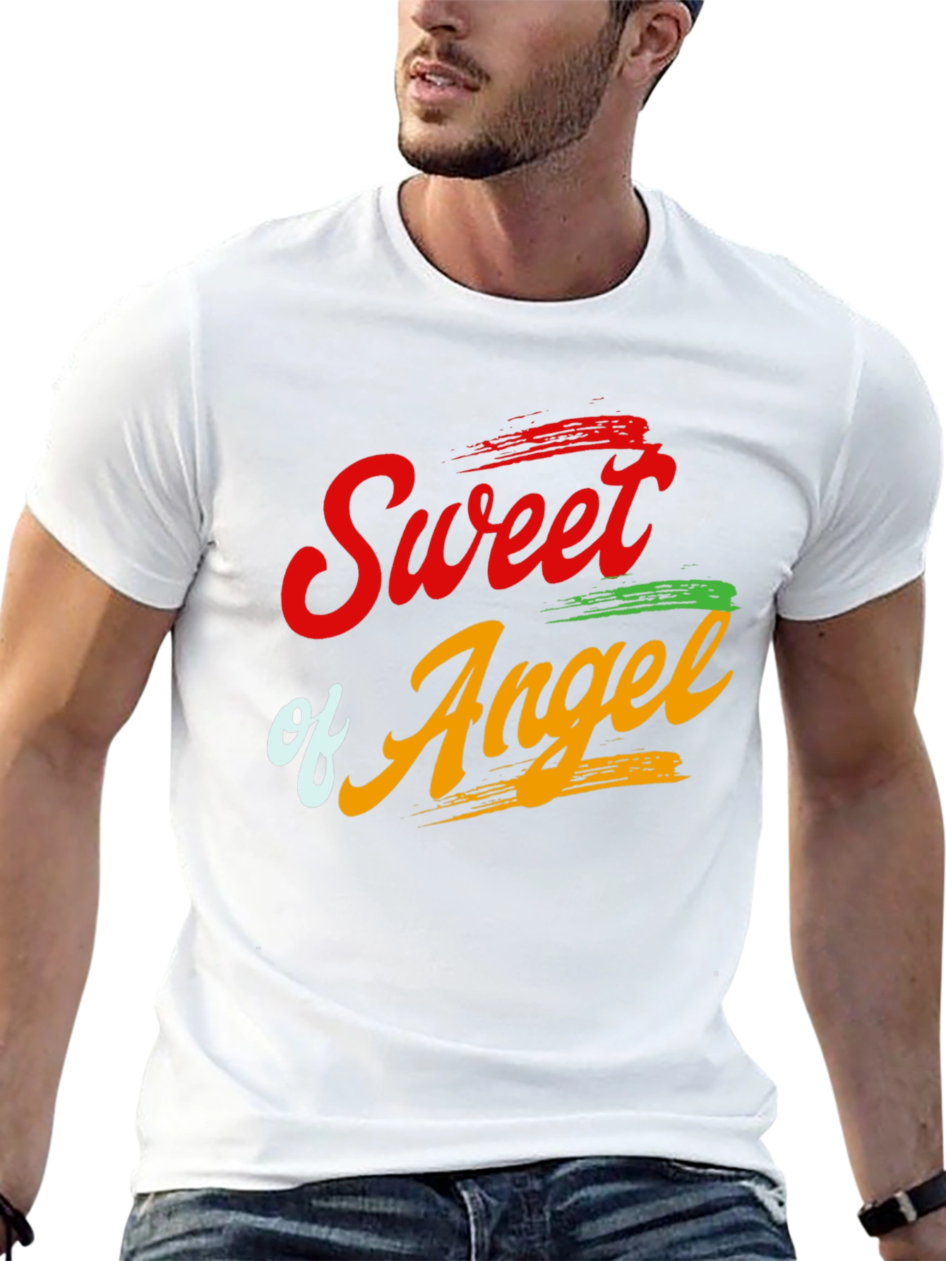 Sweet Angel Graphic T-Shirt - Stylish Mens Tee