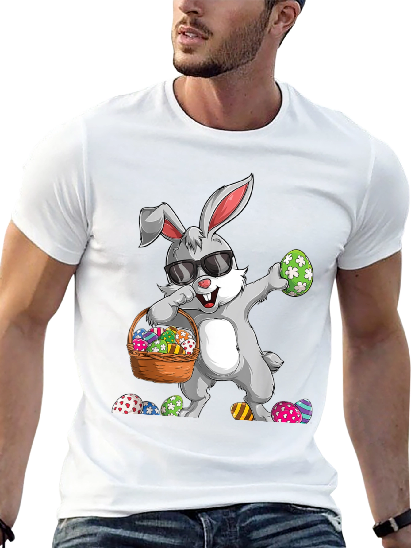 Dabbing Easter Bunny T-Shirt - Egg Hunt Ready