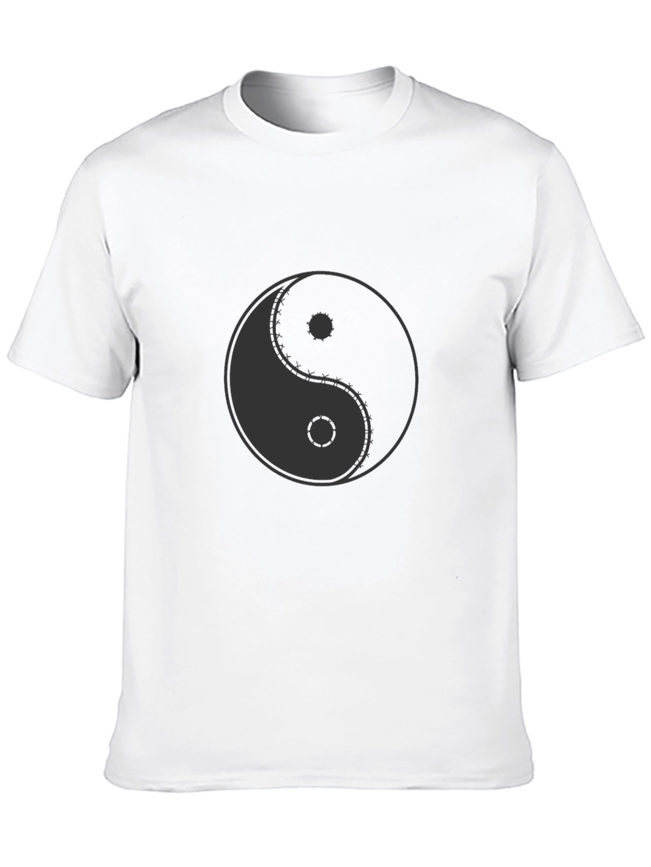 Yin Yang Symbol Graphic Print Black T-Shirt