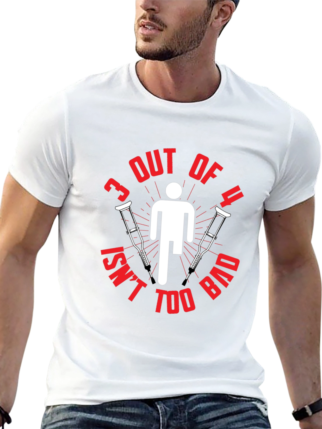 Funny 3 Out of 4 Crutches T-Shirt