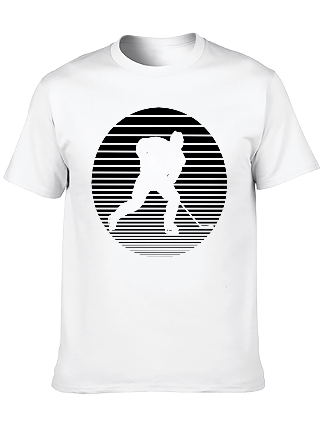 Hockey Player Graphic T-Shirt - Black