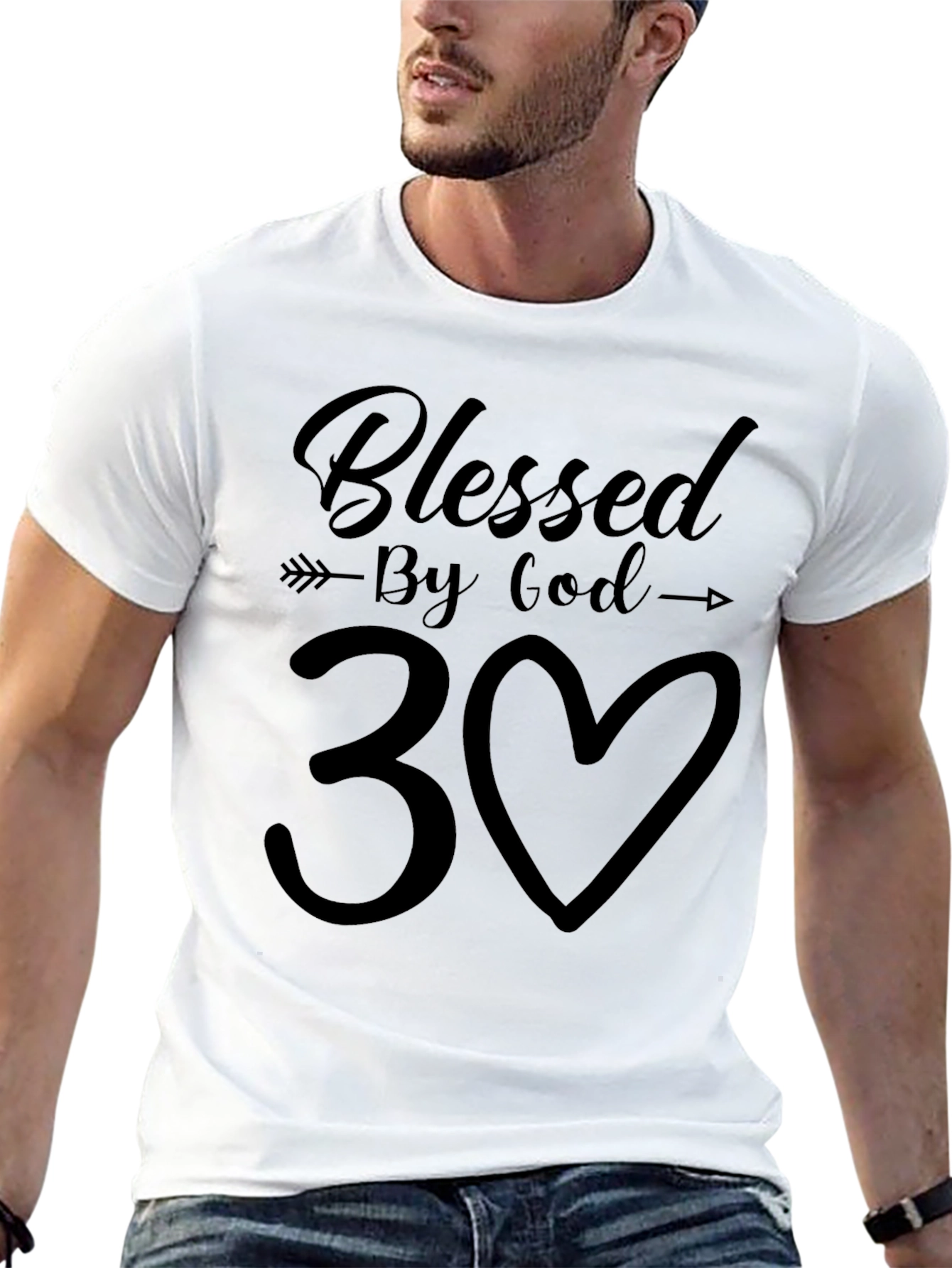 Blessed By God 30 Black T-Shirt