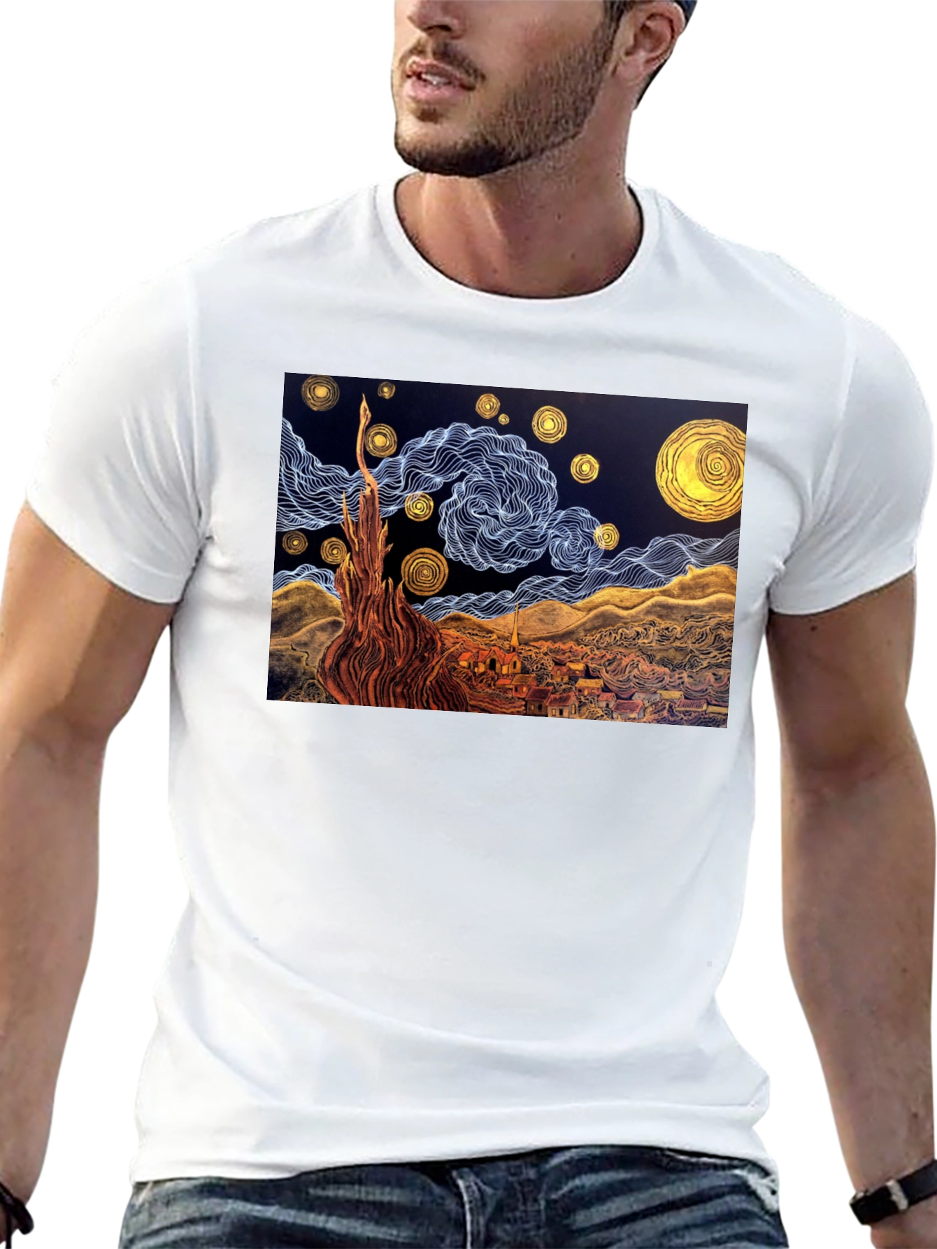 Starry Night Art T-Shirt