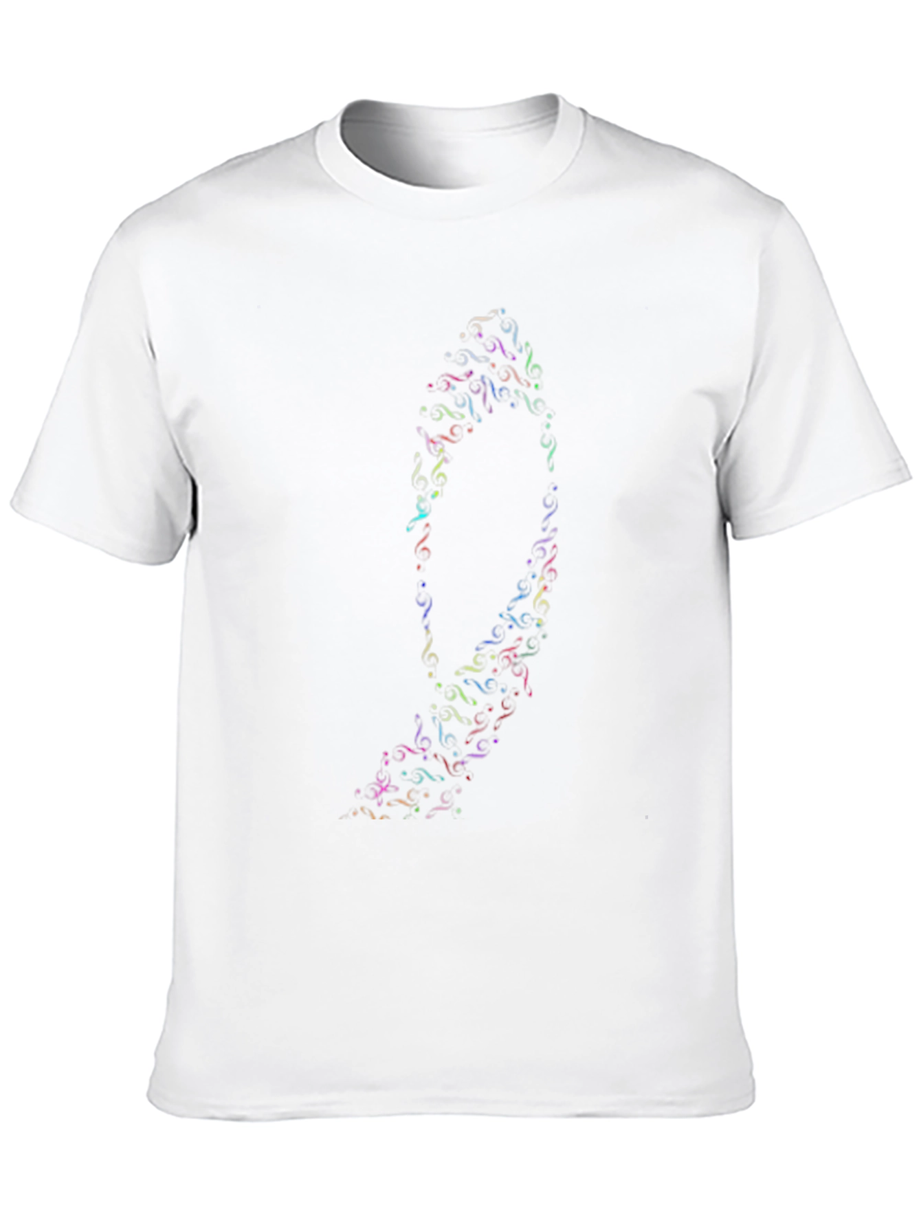 Abstract Swirl Design Black T-Shirt