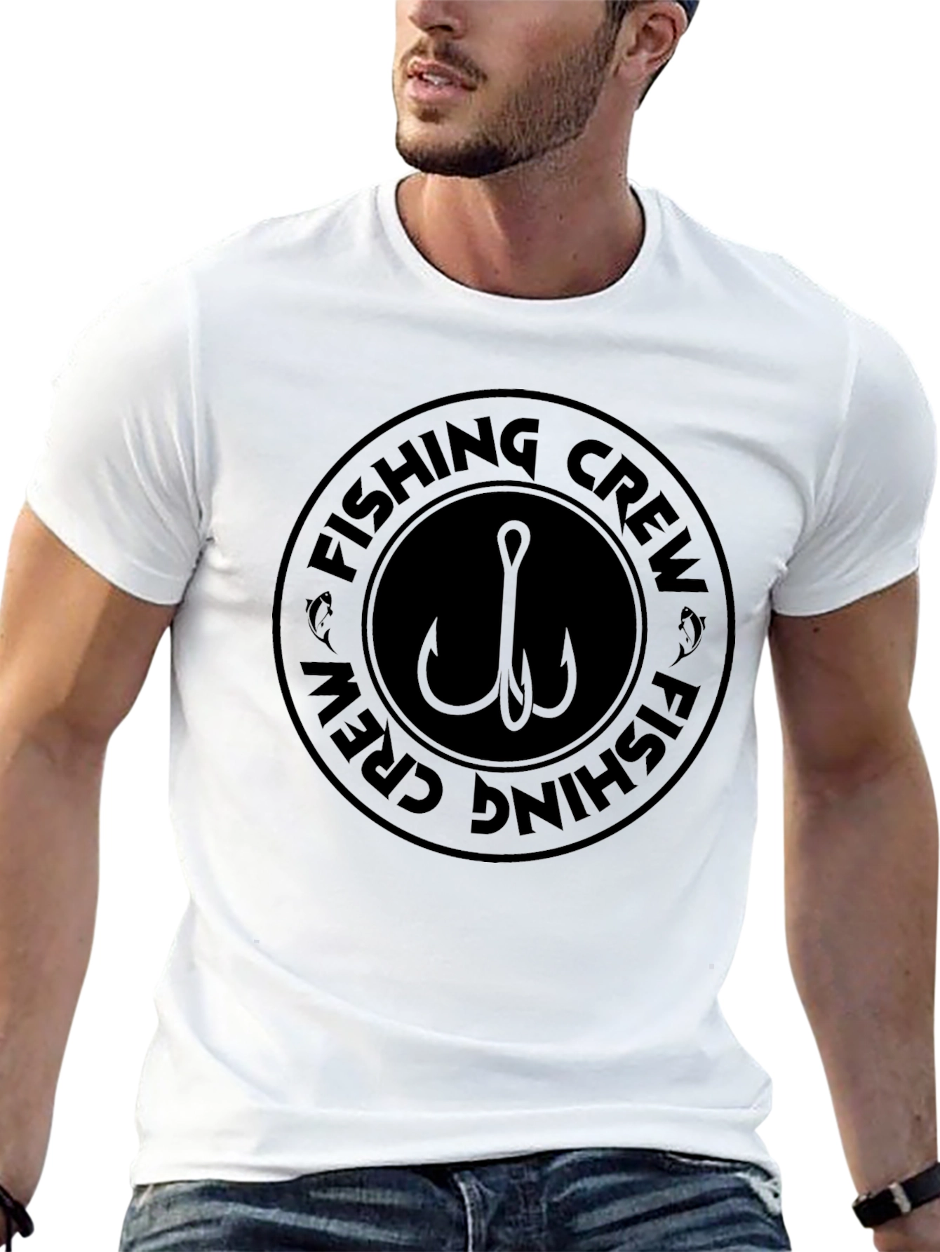Fishing Crew Graphic T-Shirt - Black