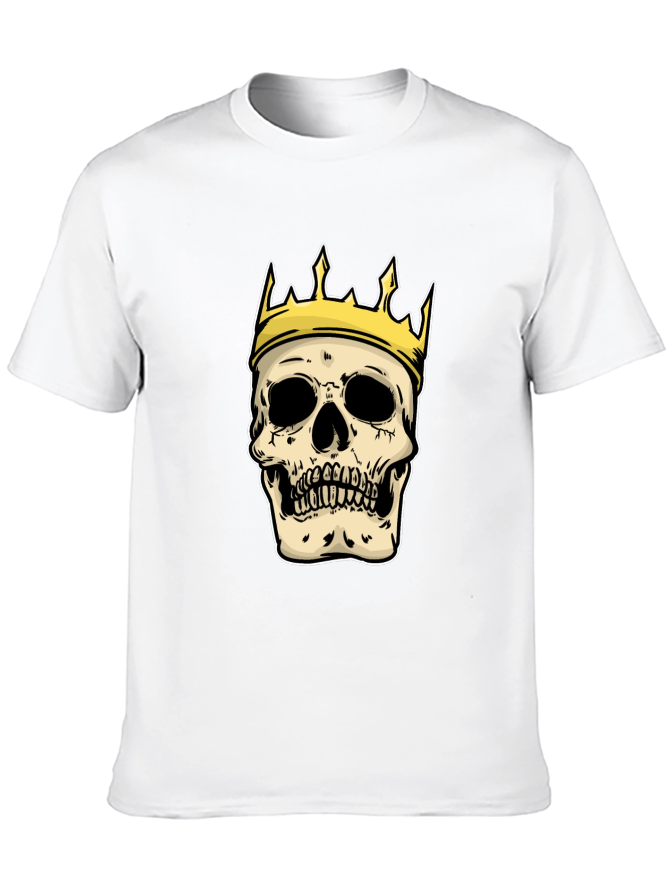King Skull Graphic T-Shirt - Black Crew Neck Tee