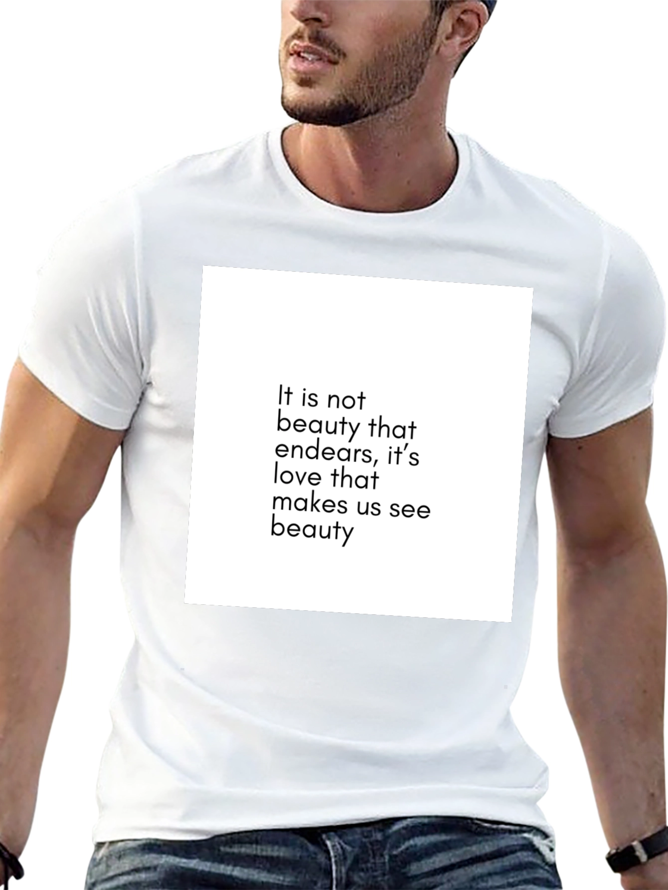 Inspirational Quote Black T-Shirt: Beauty & Love