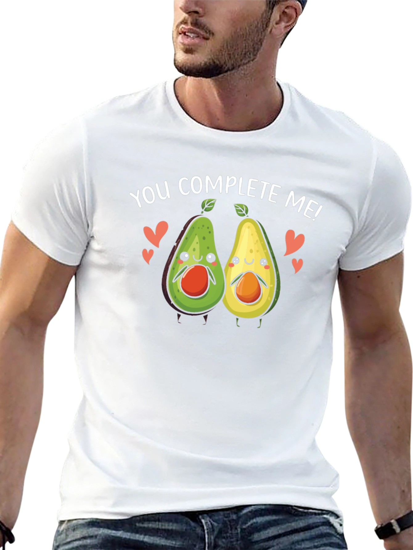 You Complete Me Avocado Couple Black T-Shirt
