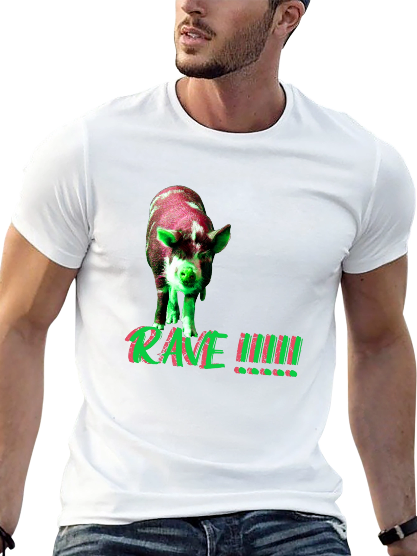 Rave Pig Graphic Tee - Black T-Shirt