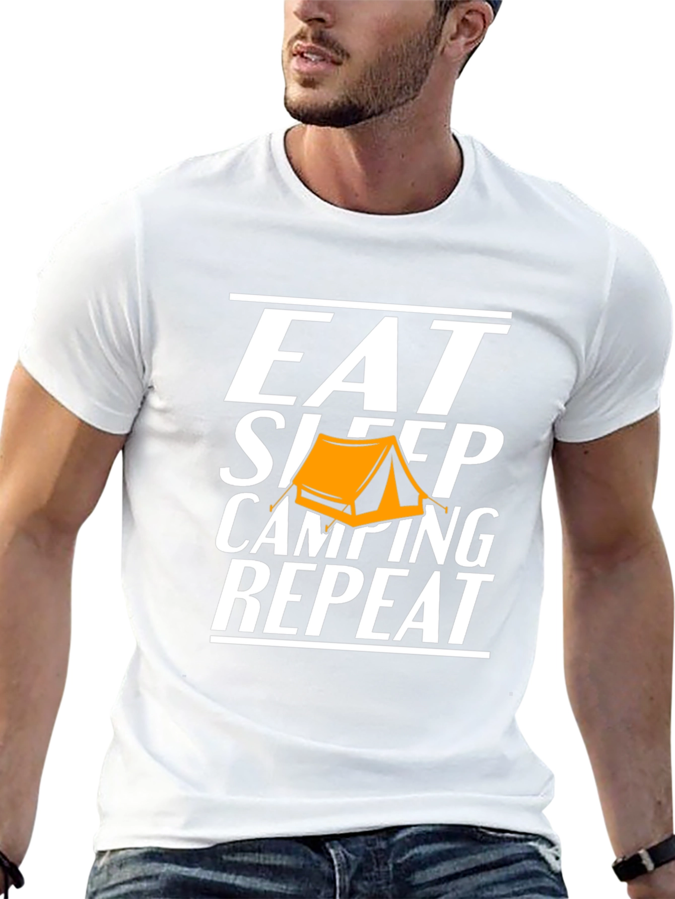 Eat Sleep Camping Repeat Graphic Tee