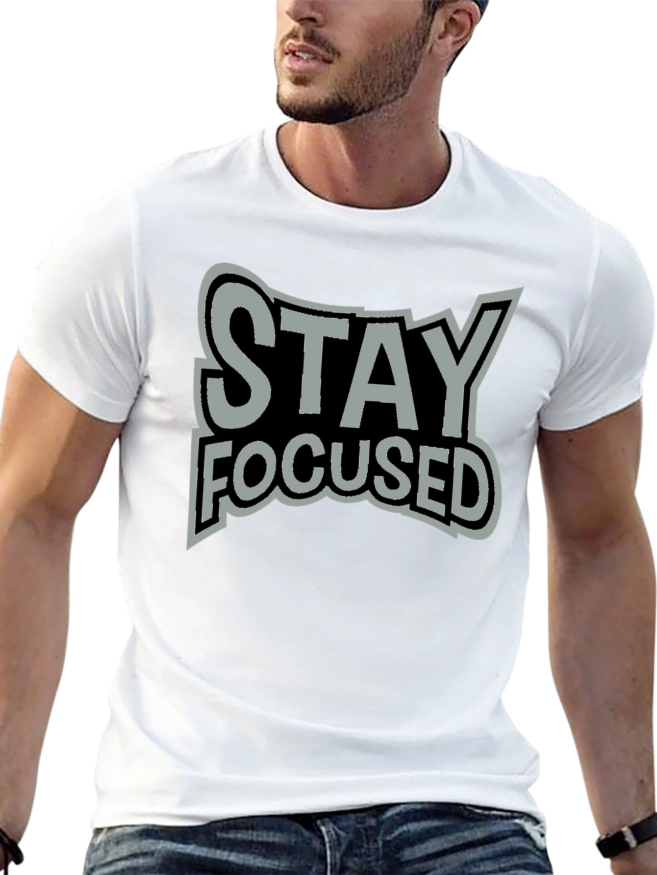 Stay Focused Graphic Tee - Premium Cotton Blend