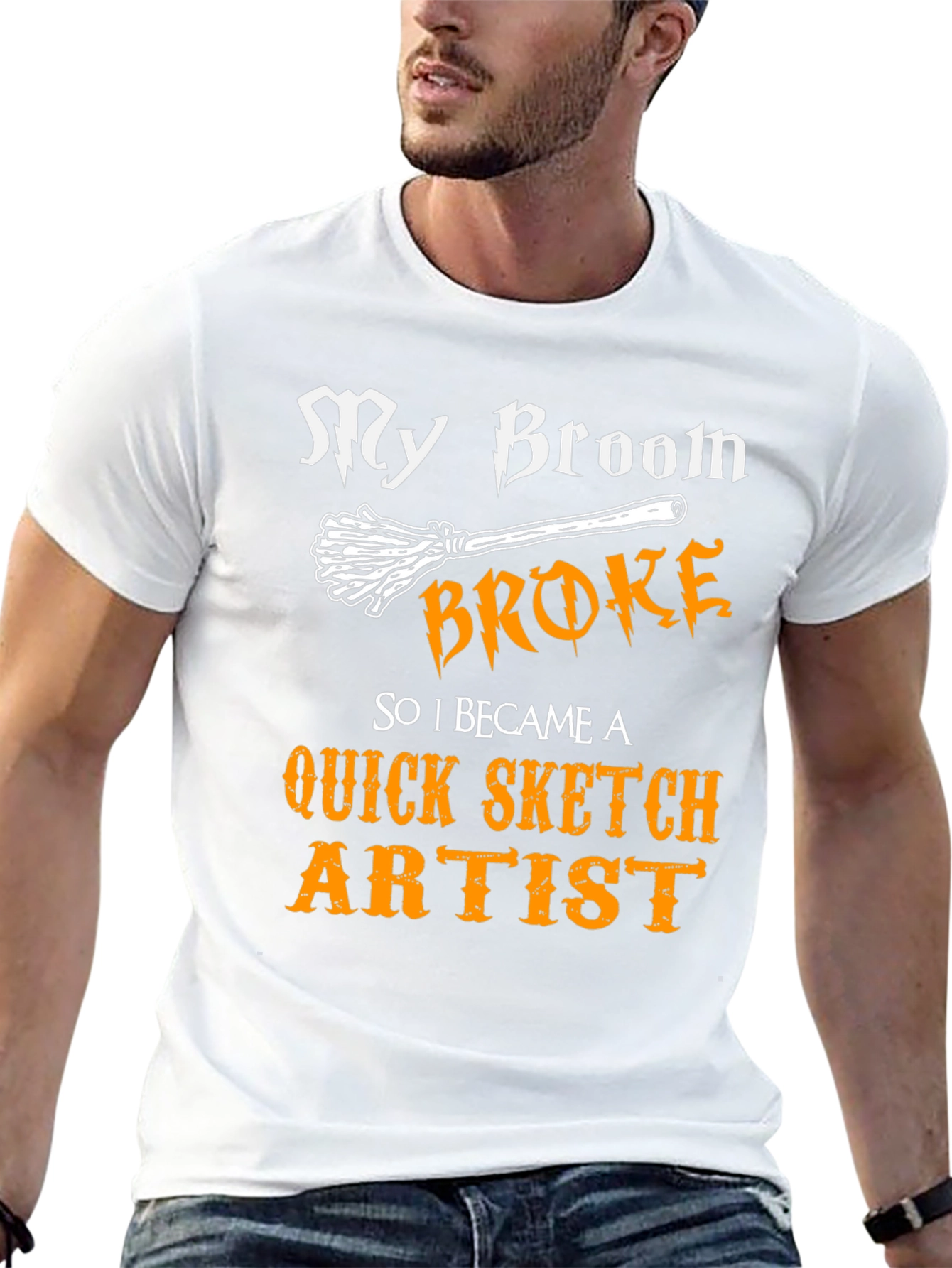 Funny Broom Broke Artist Graphic Tee