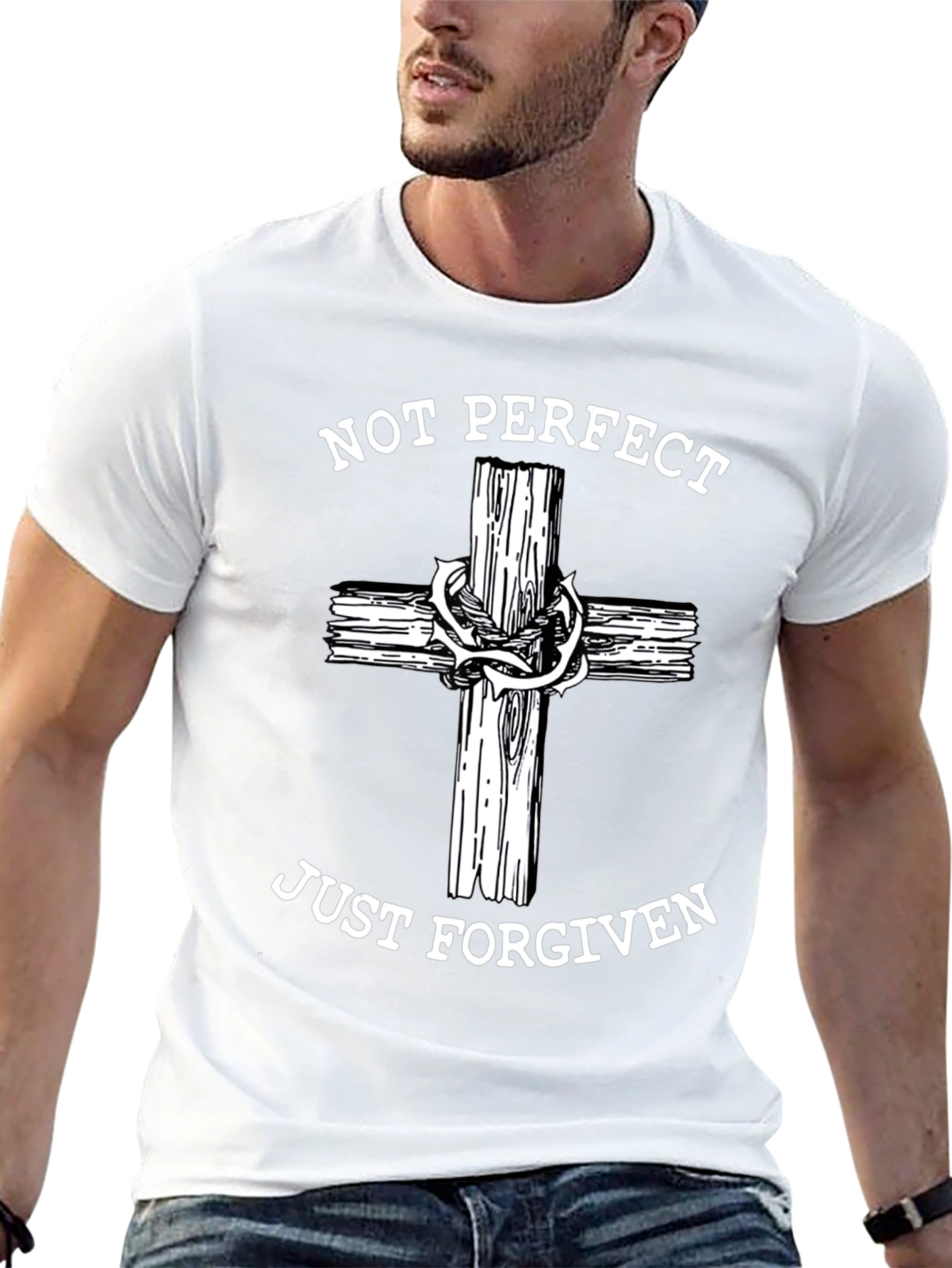 Not Perfect Just Forgiven Christian T-Shirt