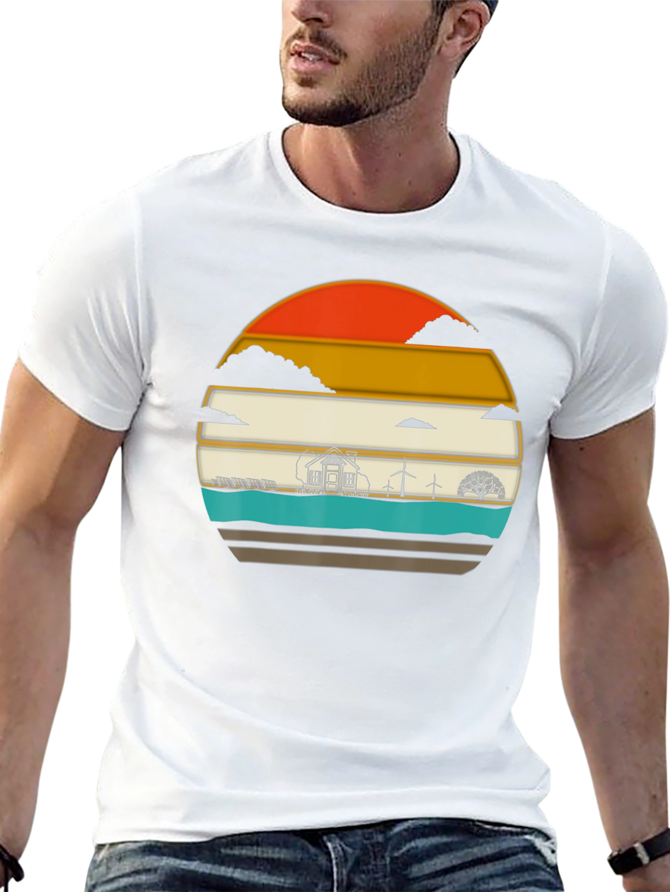 Eco-Friendly T-Shirt: Solar & Wind Power