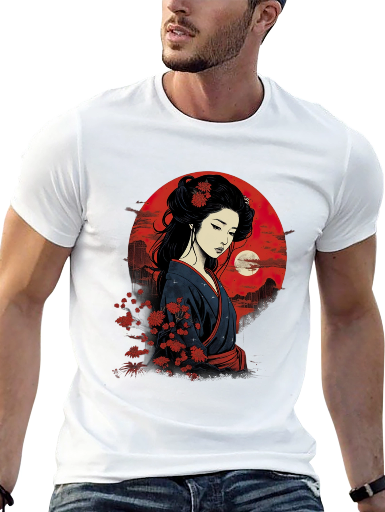 Geisha Art T-Shirt - Japanese Style Graphic Tee