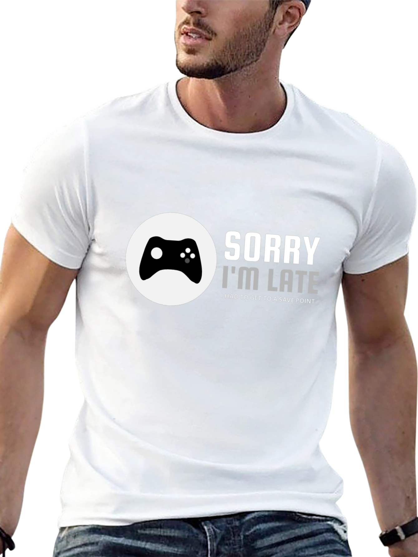 Gamer T-Shirt - Sorry Im Late Save Point