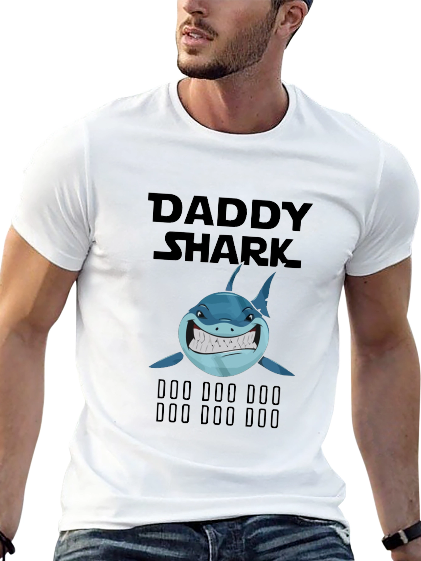 Daddy Shark Graphic Tee - Fun Family Apparel
