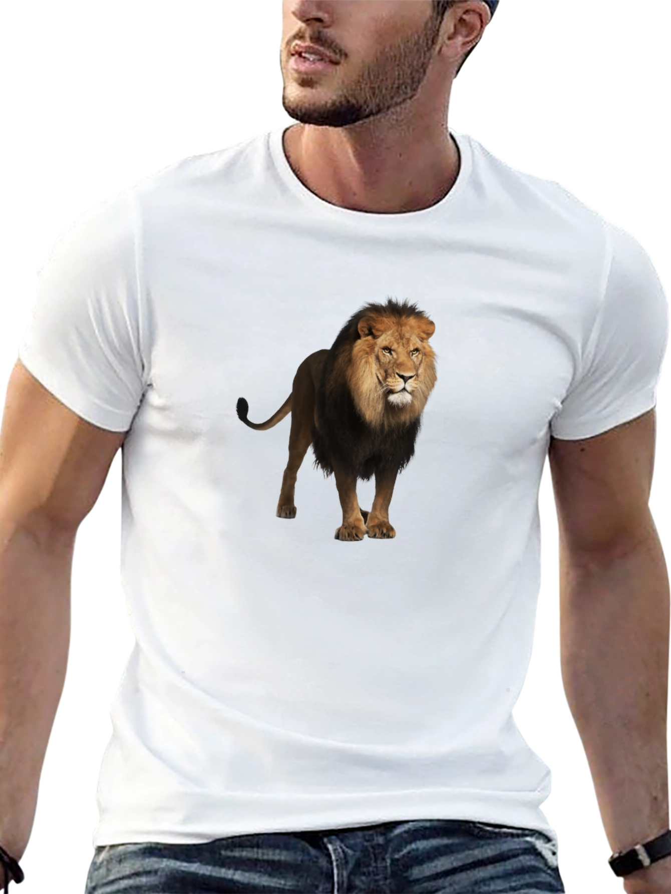 Lion Graphic Black T-Shirt for Men