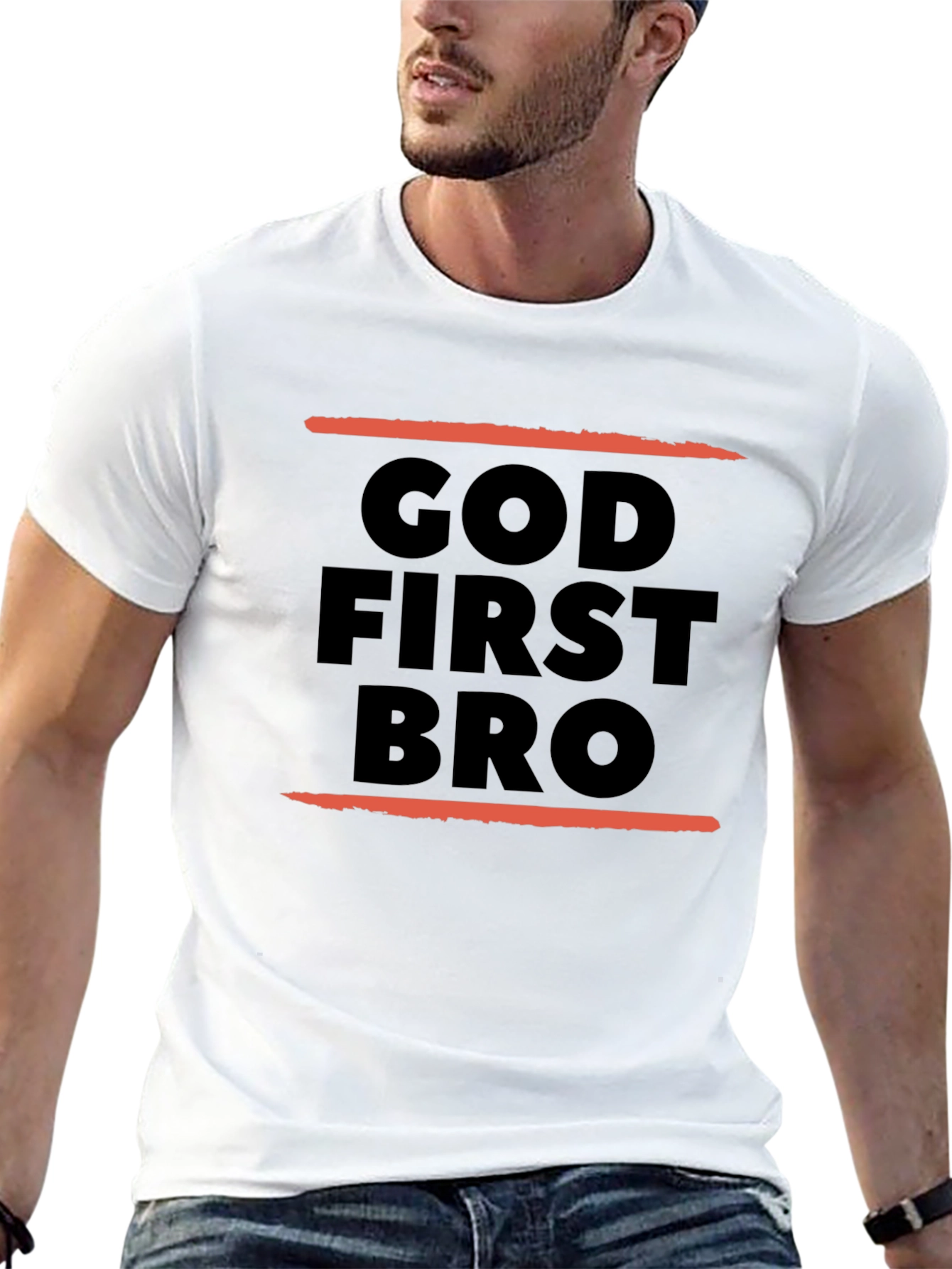God First Bro Black Graphic Tee