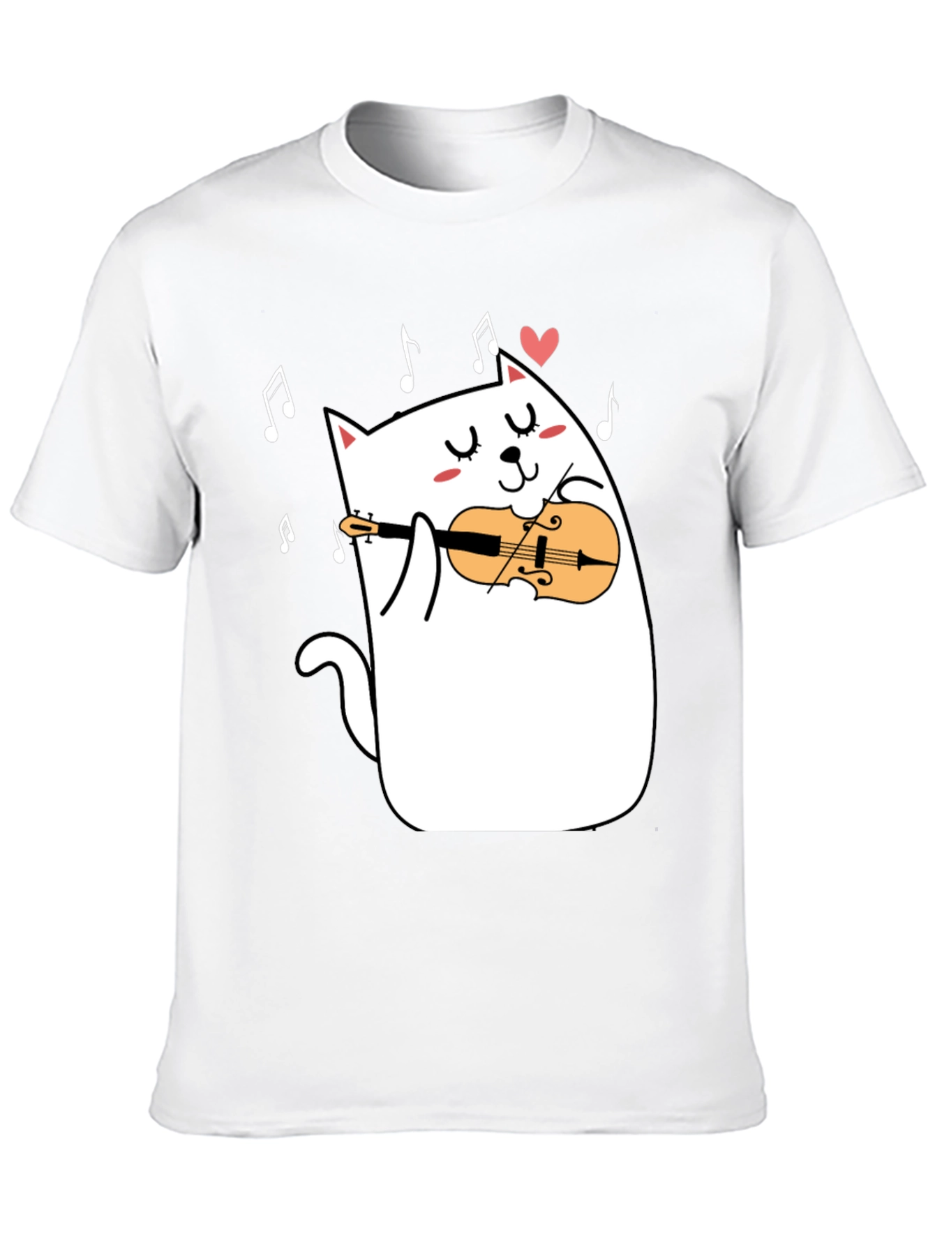 Cat Violinist T-Shirt - Musical Kitty Tee